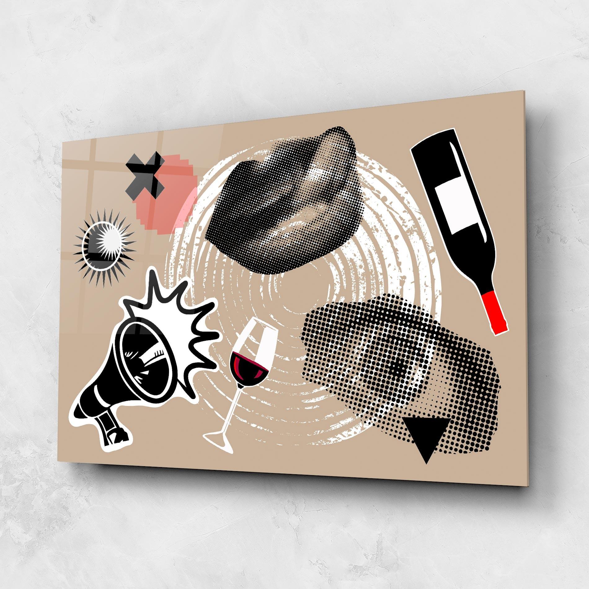 Tablou Sticla Lips Mouth Collage mockup 1