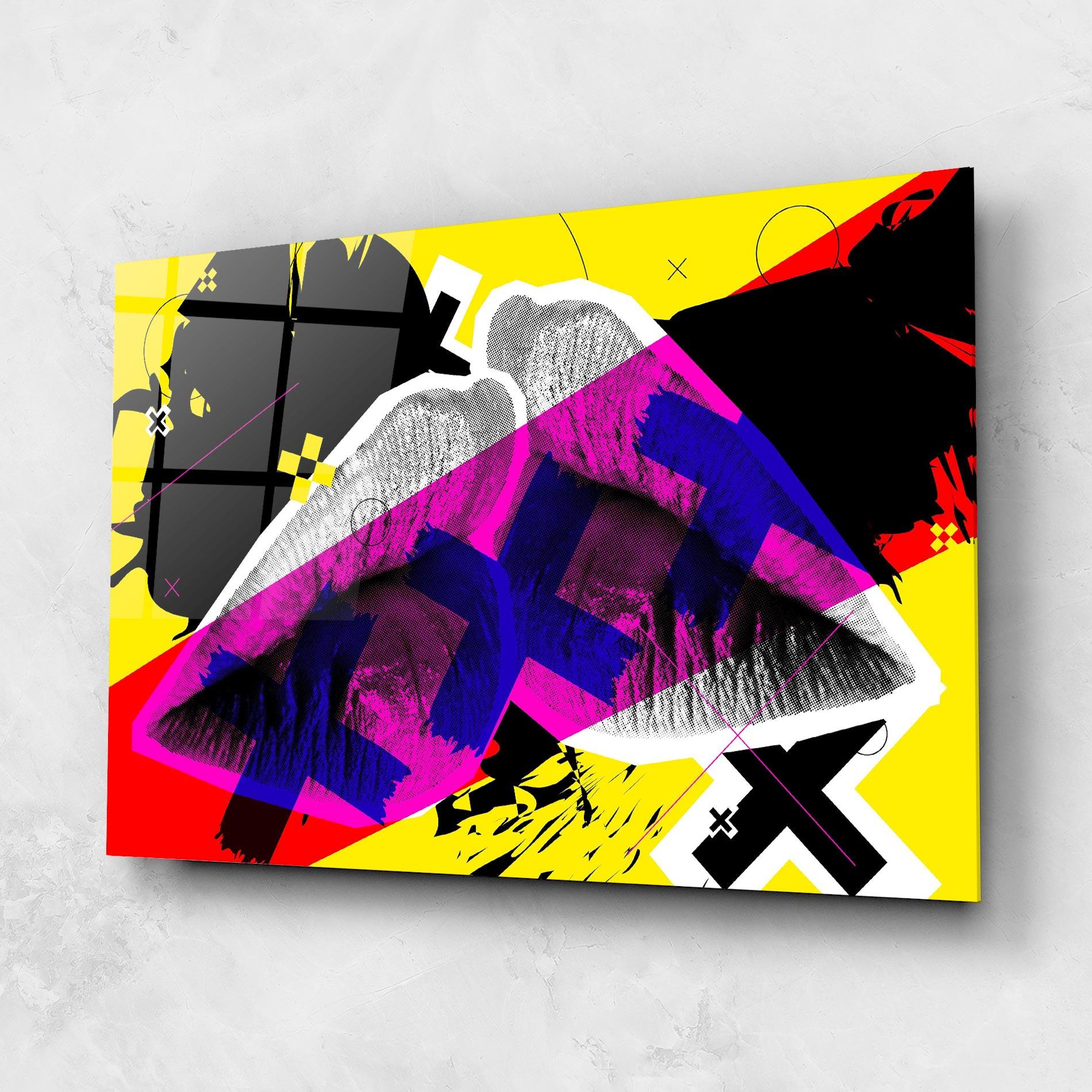 Tablou Sticla Lips Purple Light mockup 1