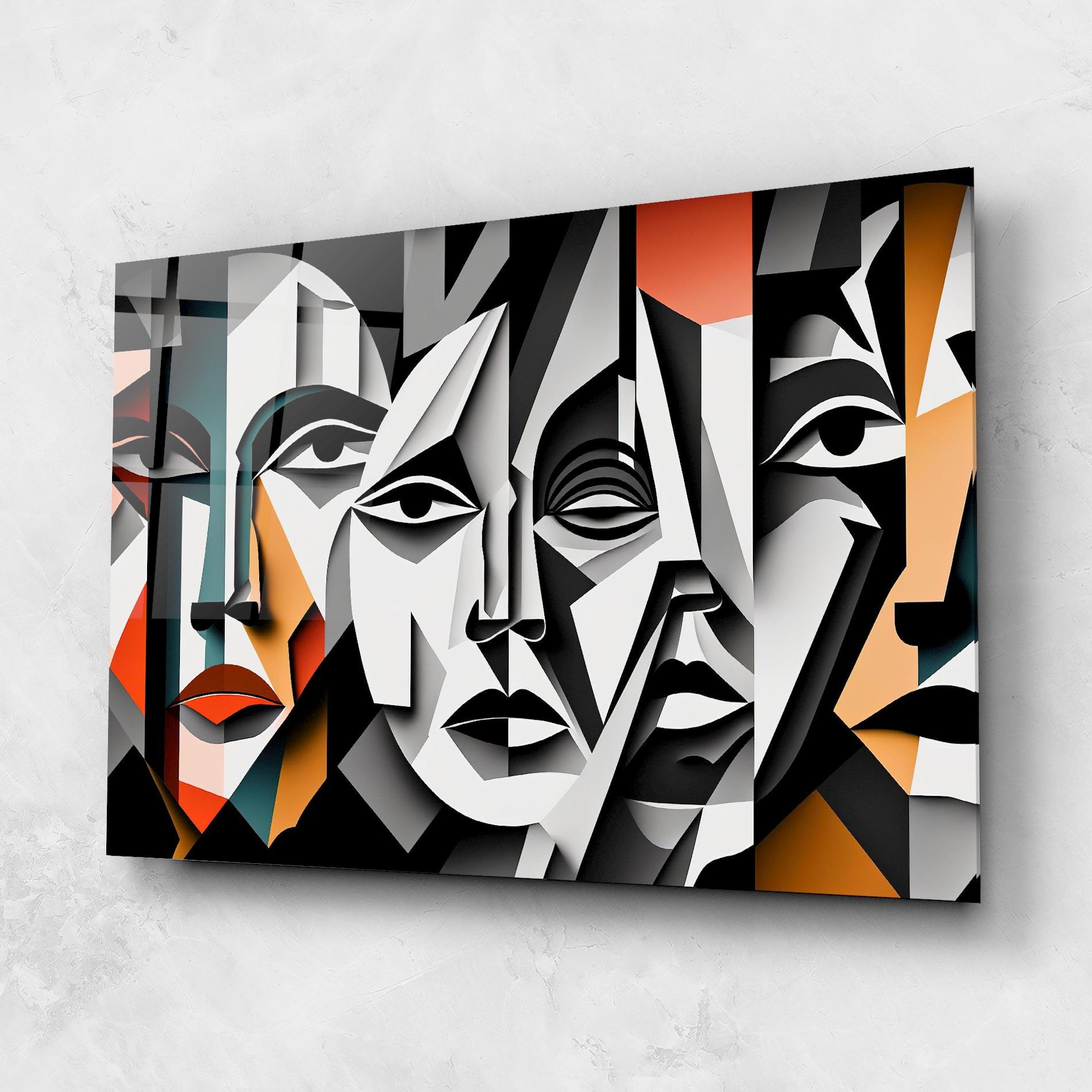 Tablou Sticla Mix Faces Collage mockup 1
