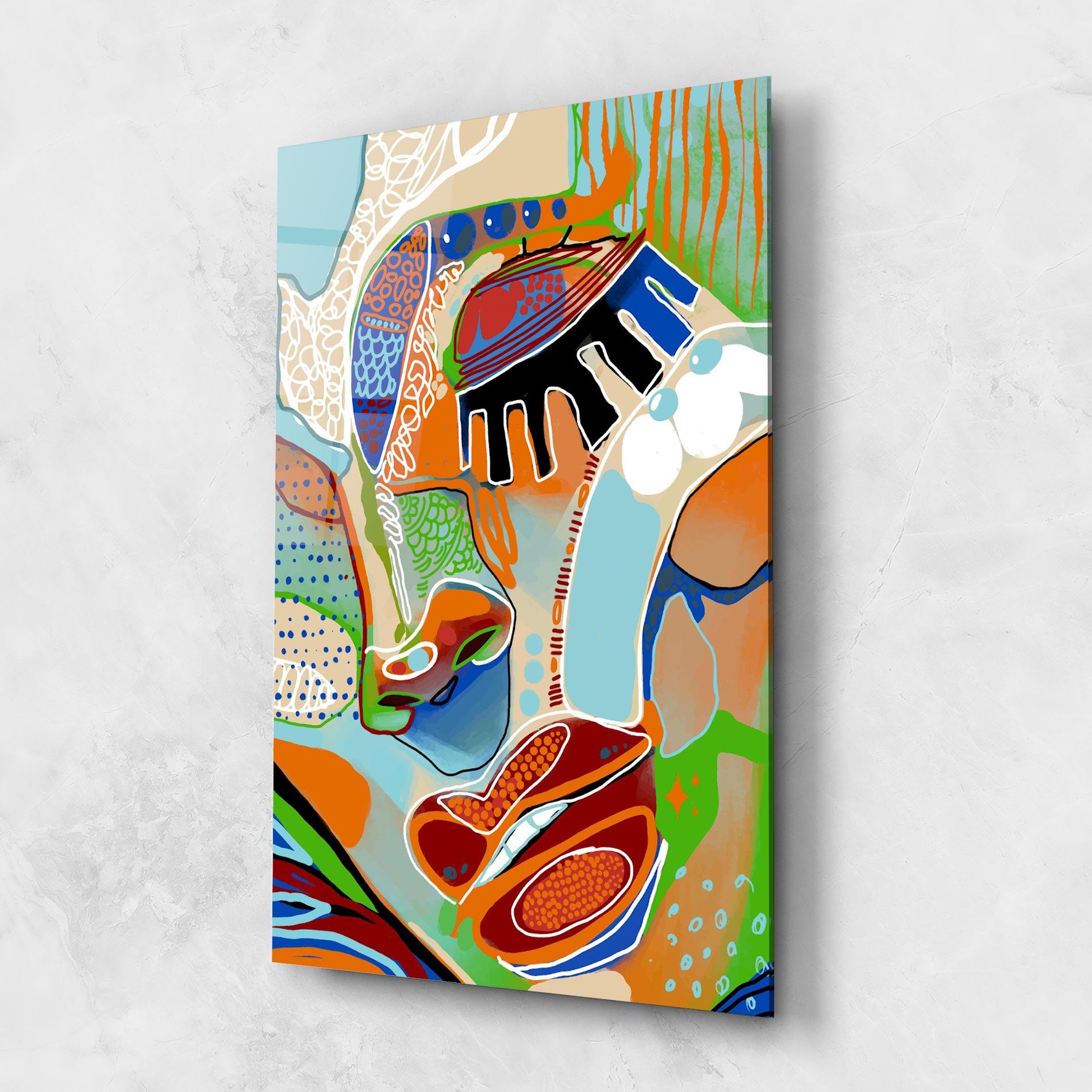 Tablou Sticla Abstract Face Art mockup 1