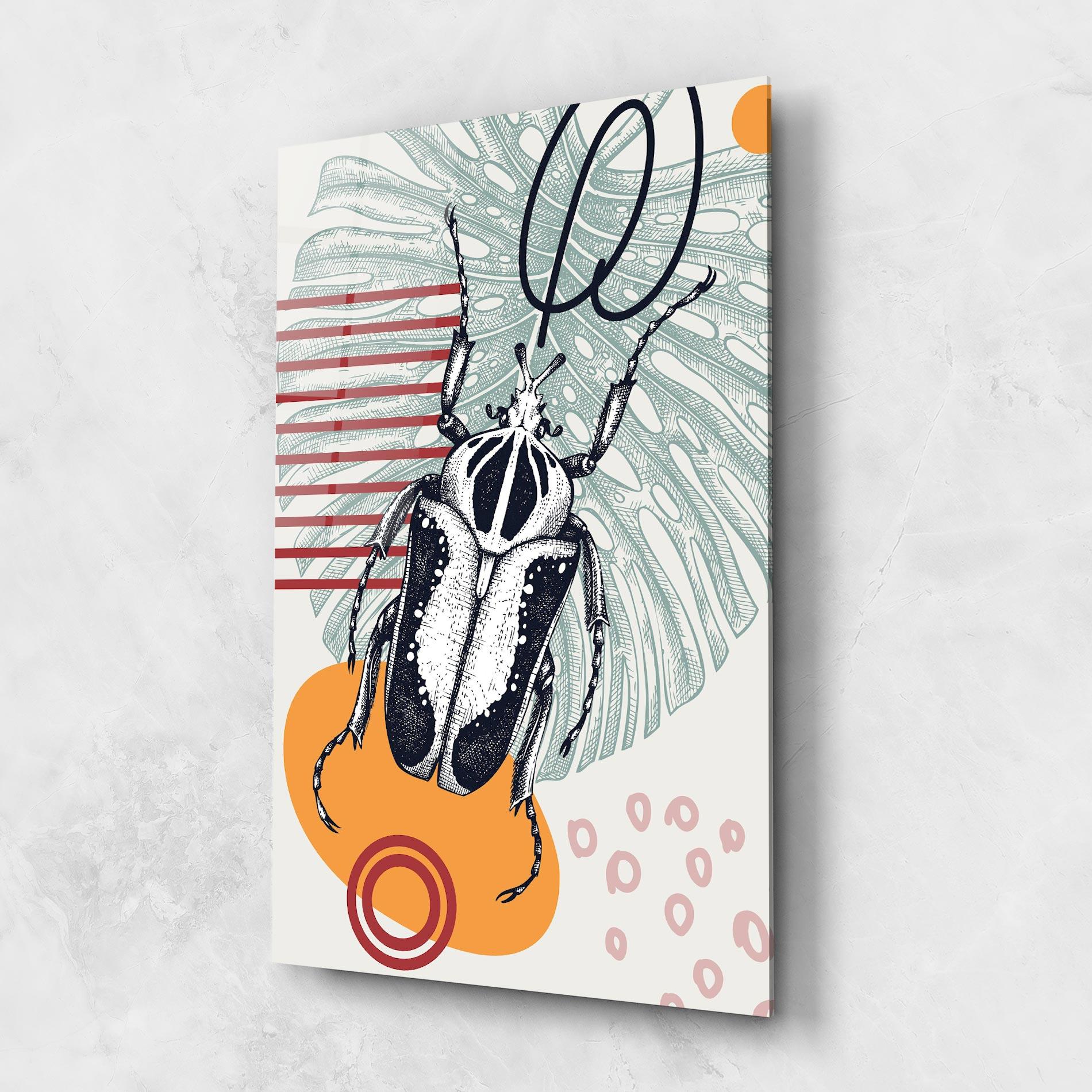 Tablou Sticla Insects Art Collage mockup 1