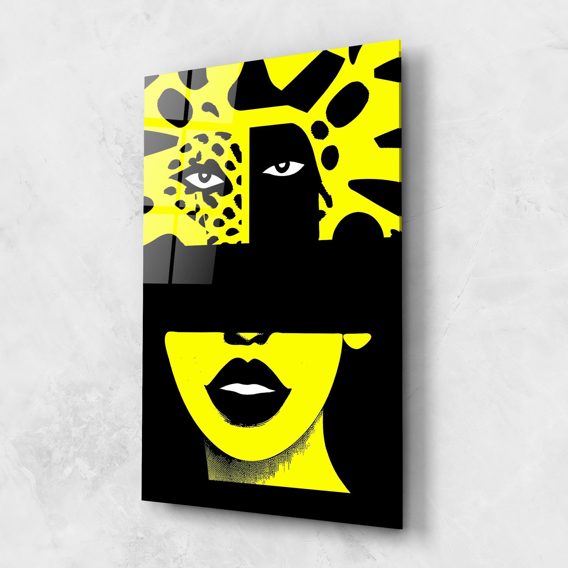 Tablou Sticla Jaguar Woman Art mockup 1