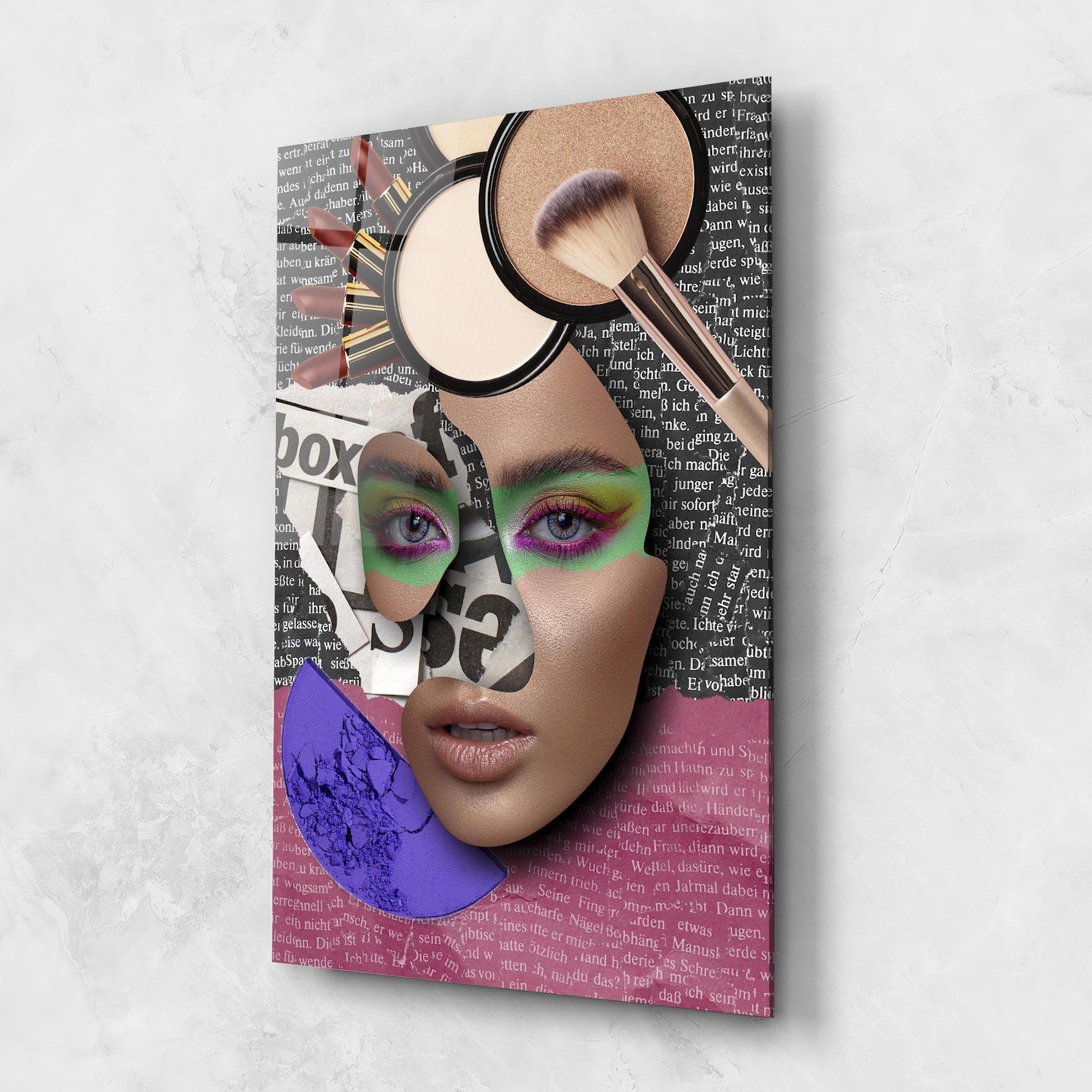 Tablou Sticla Makeup Collage mockup 1