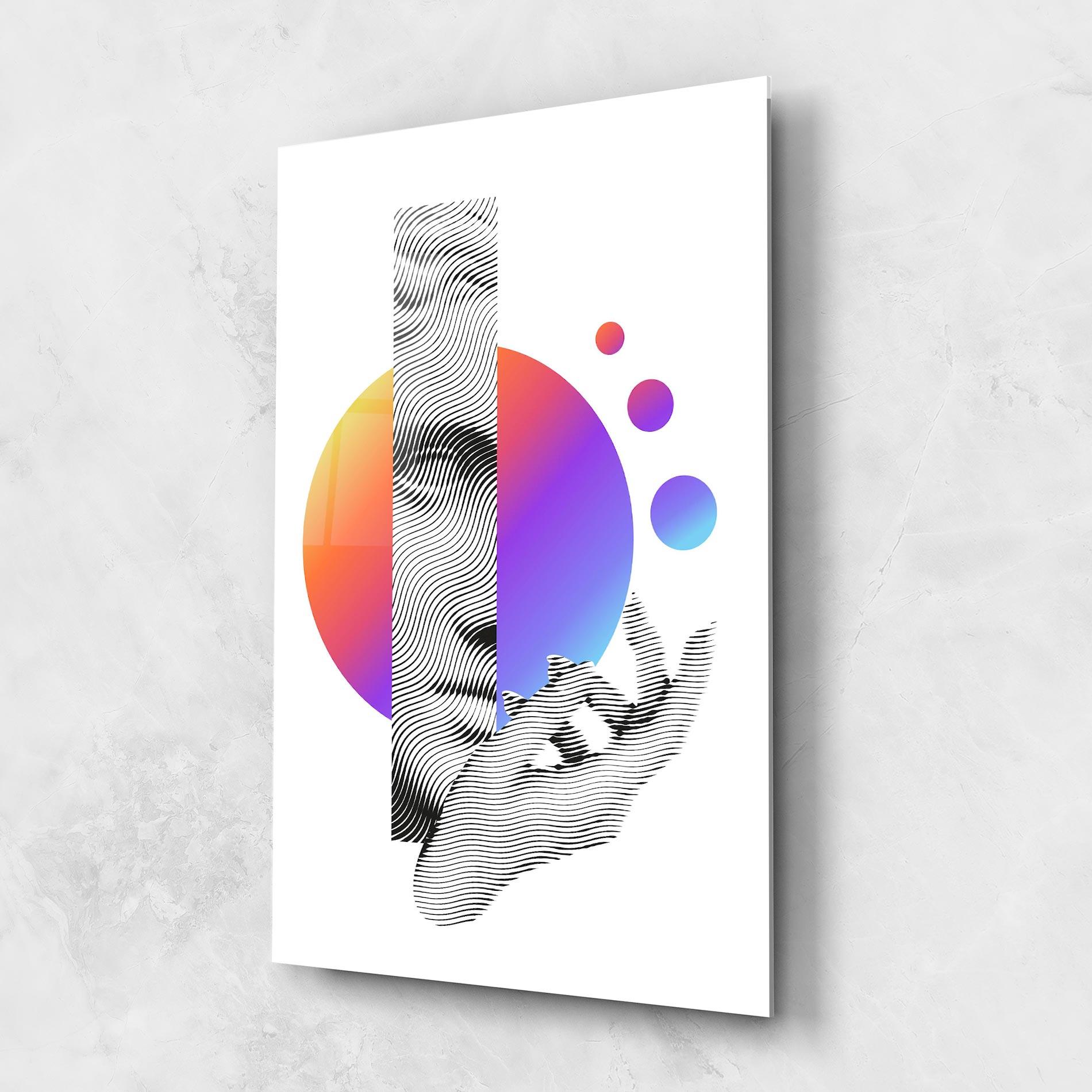 Tablou Sticla Orange Light Statue mockup 1