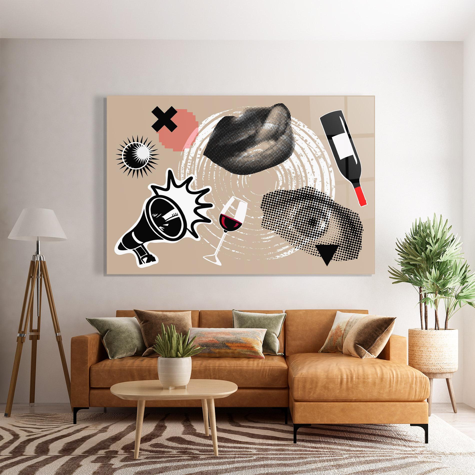 Tablou Sticla Lips Mouth Collage mockup 7