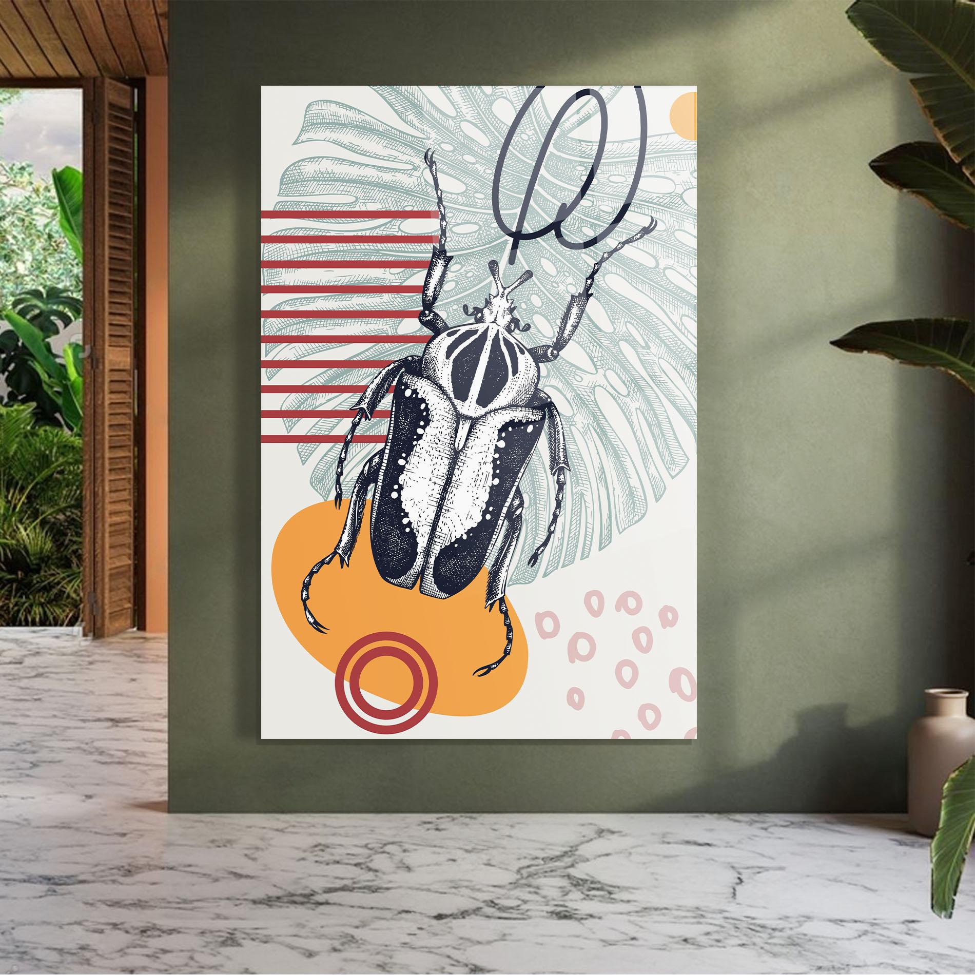 Tablou Sticla Insects Art Collage mockup 7