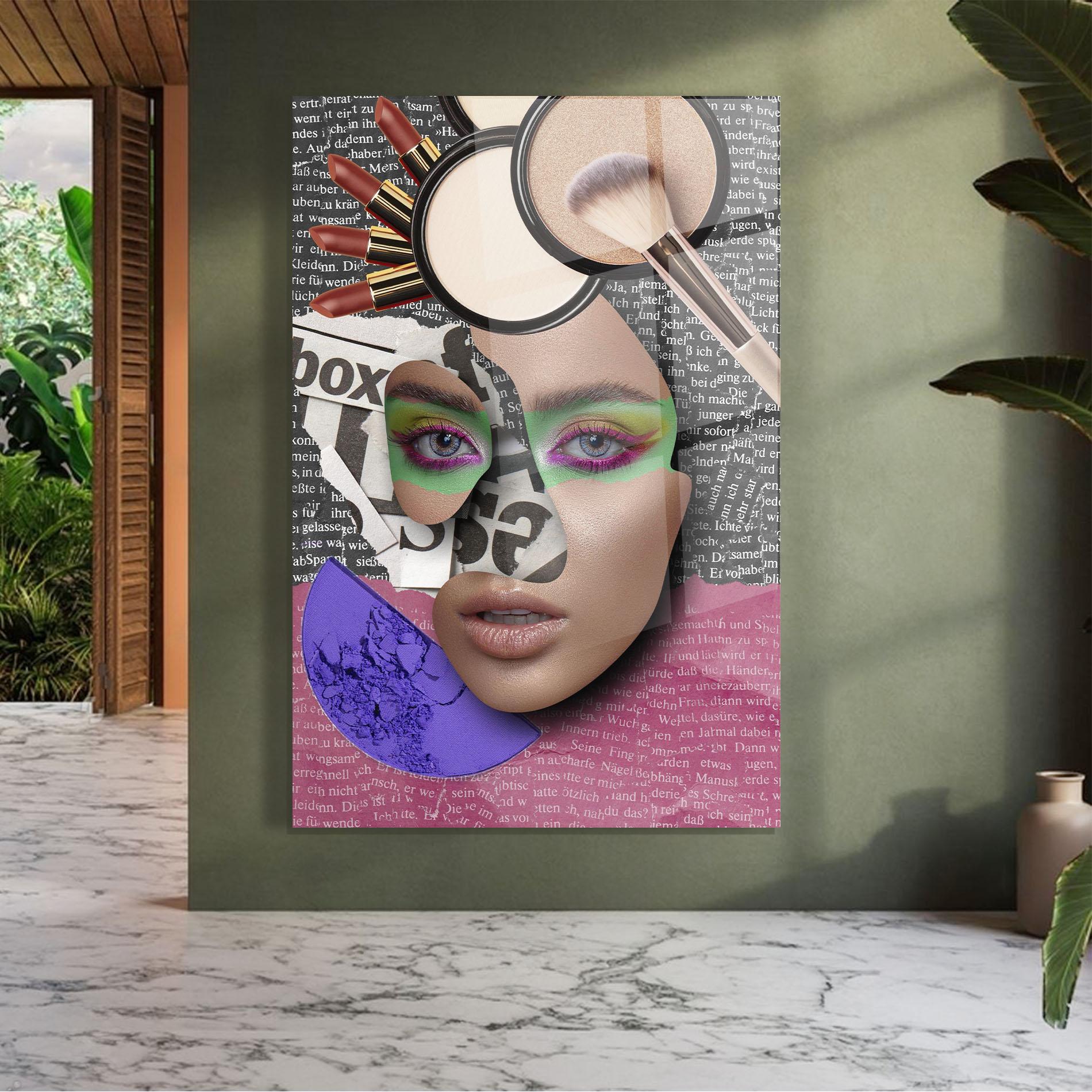 Tablou Sticla Makeup Collage mockup 7