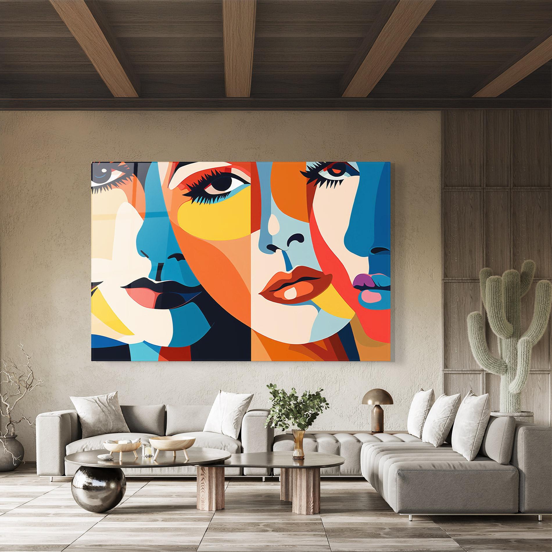 Tablou Sticla Beauty Face Collage mockup 8