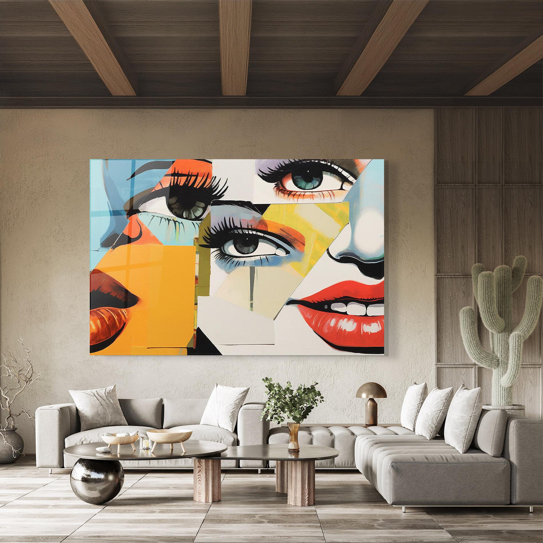 Tablou Sticla Drawing Collage mockup 8