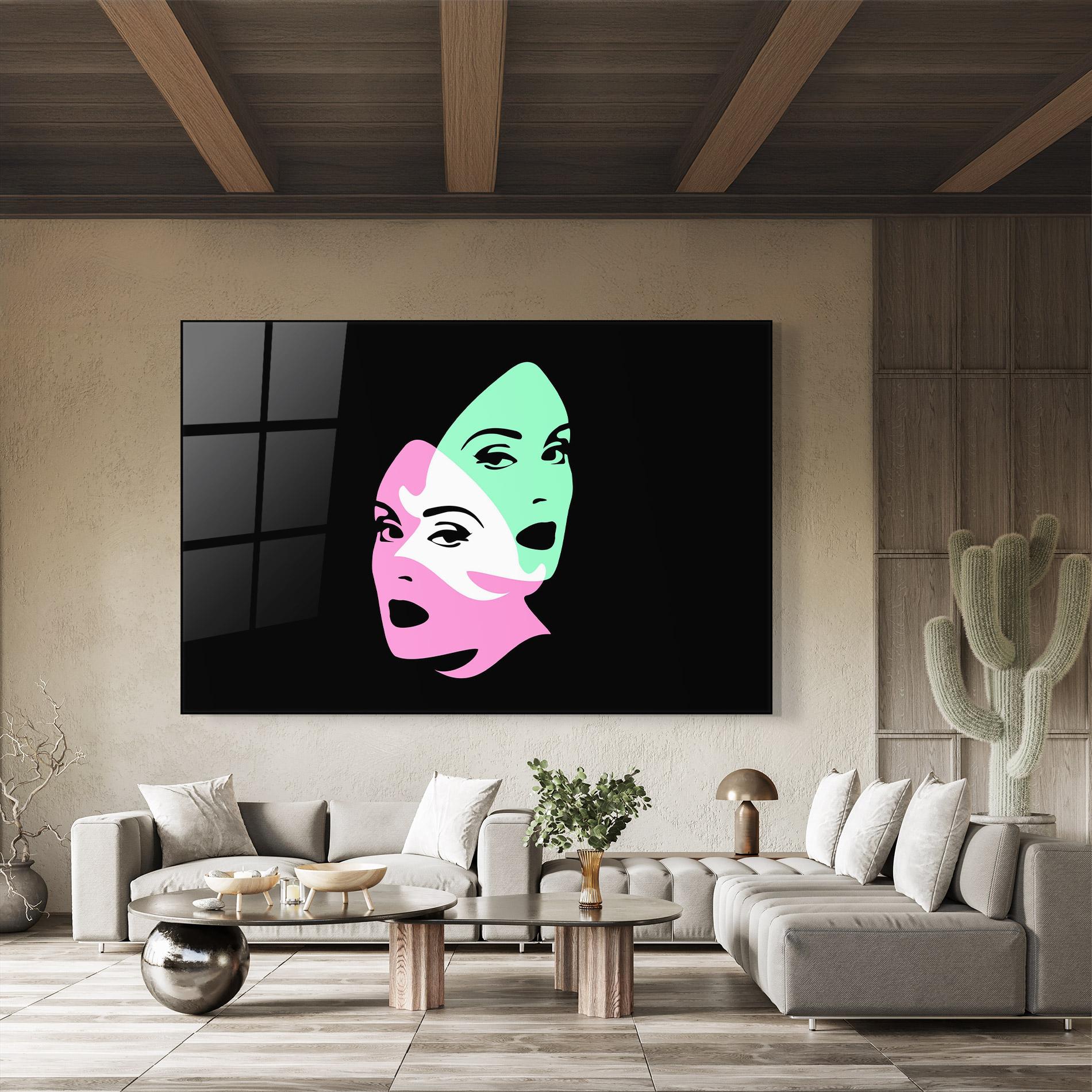 Tablou Sticla Exposure Portrait mockup 8