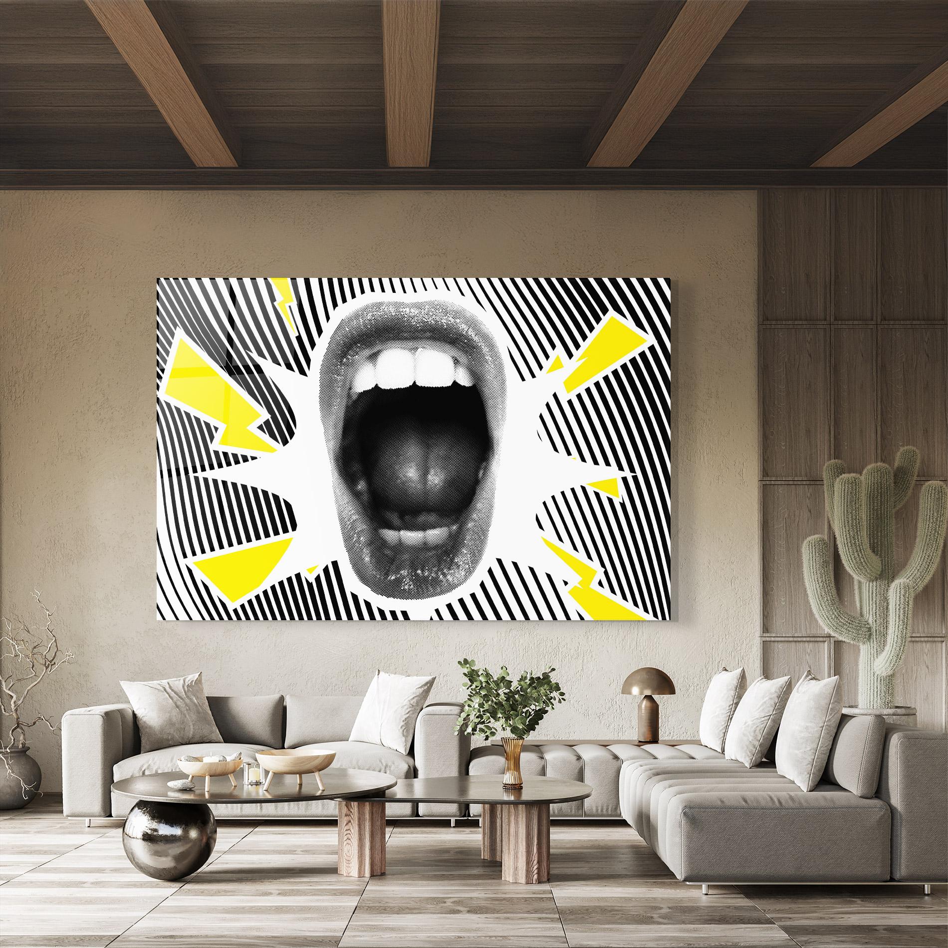 Tablou Sticla Lightning Mouth mockup 8
