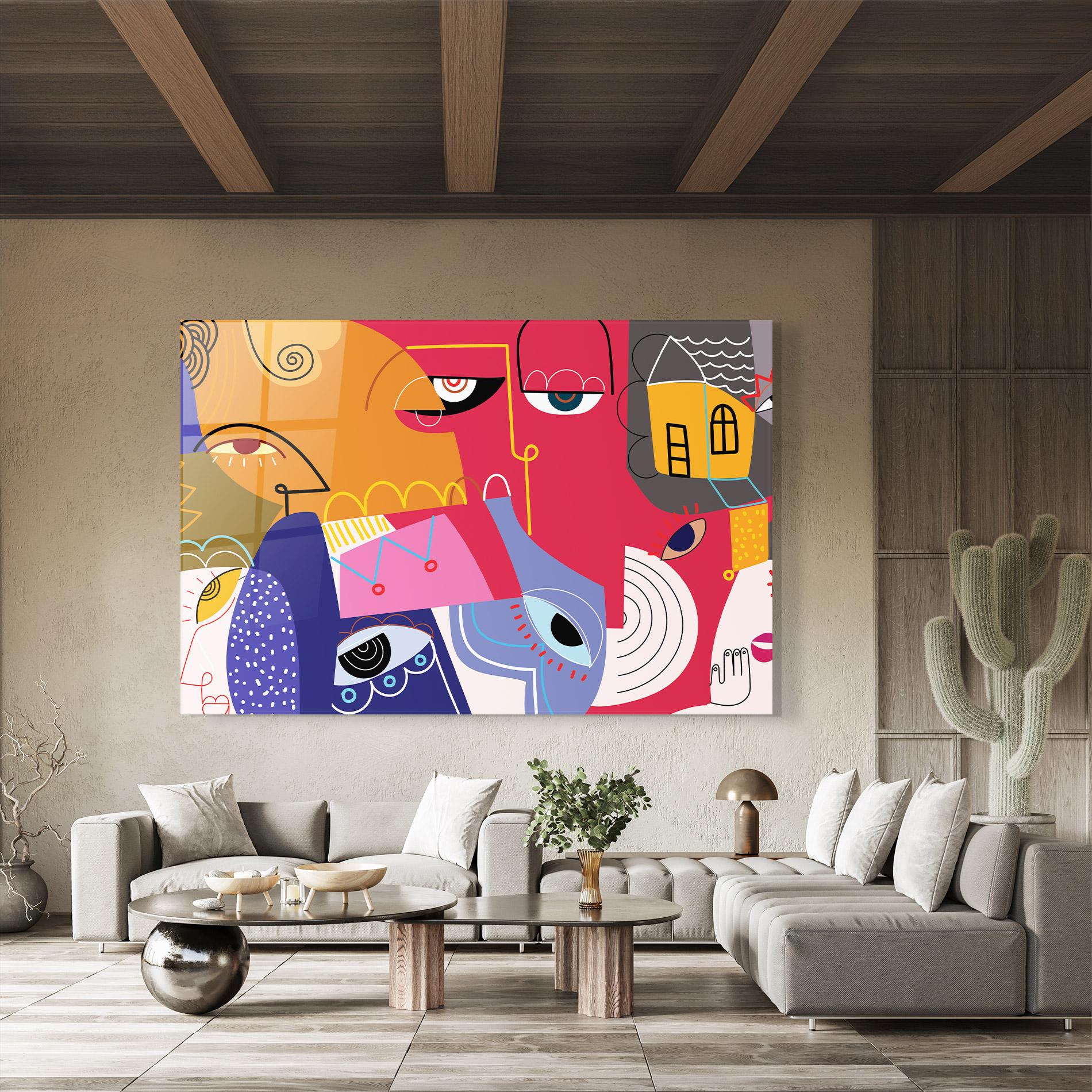 Tablou Sticla Line Eye Family mockup 8