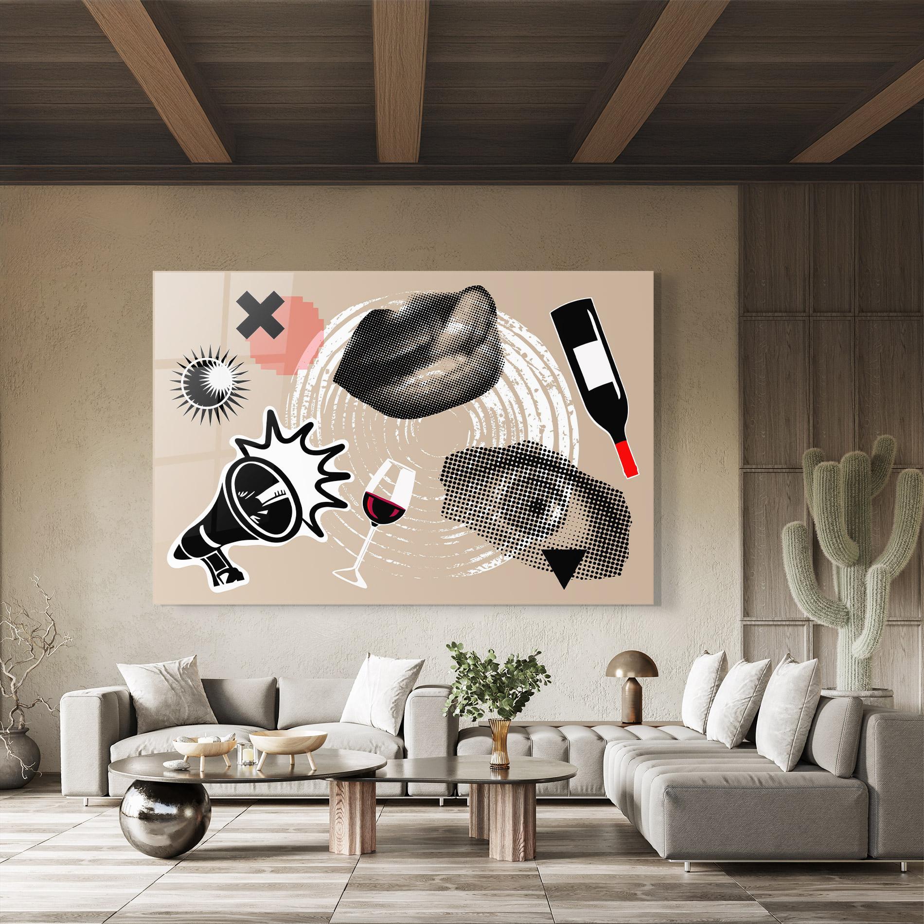 Tablou Sticla Lips Mouth Collage mockup 8