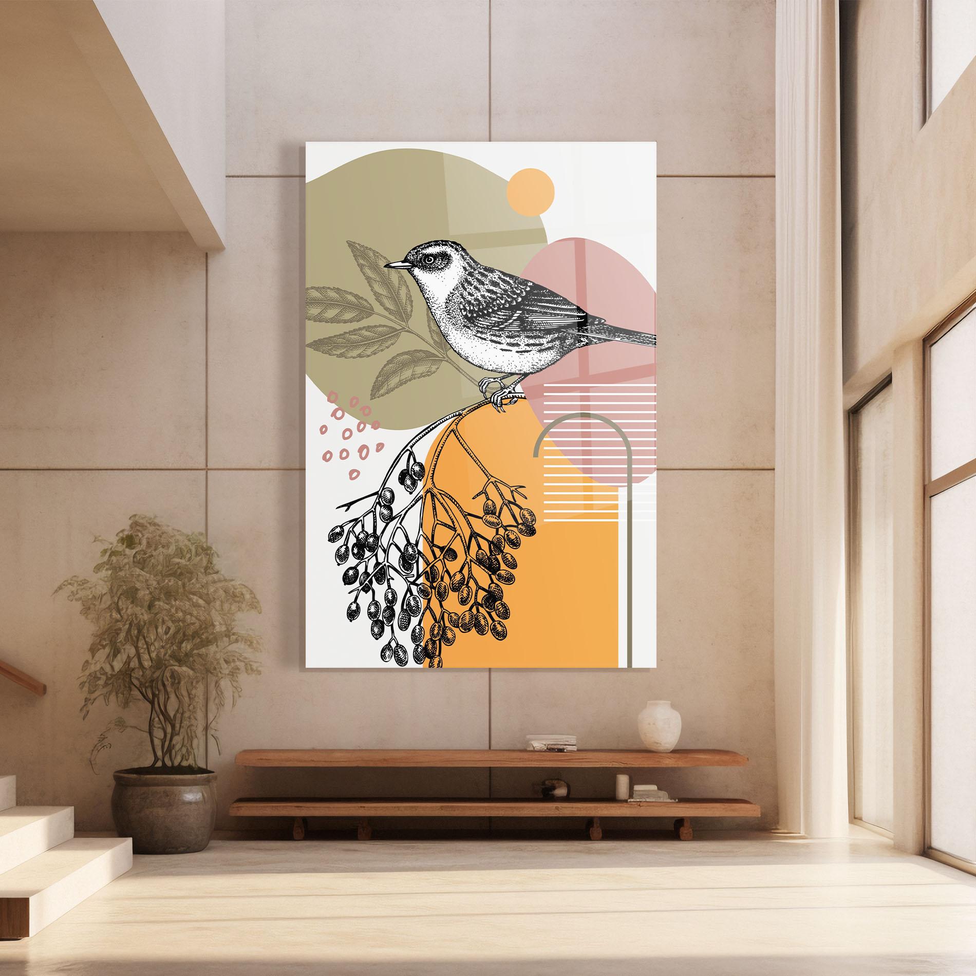 Tablou Sticla Bird Collage mockup 8