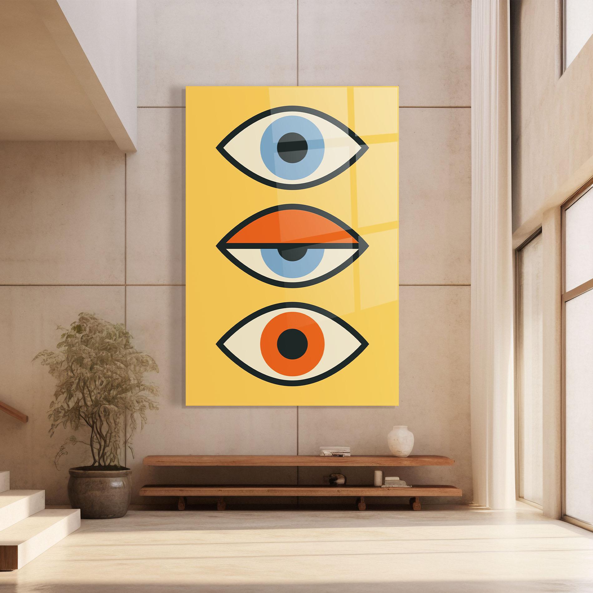 Tablou Sticla Blue Orange Eye mockup 8