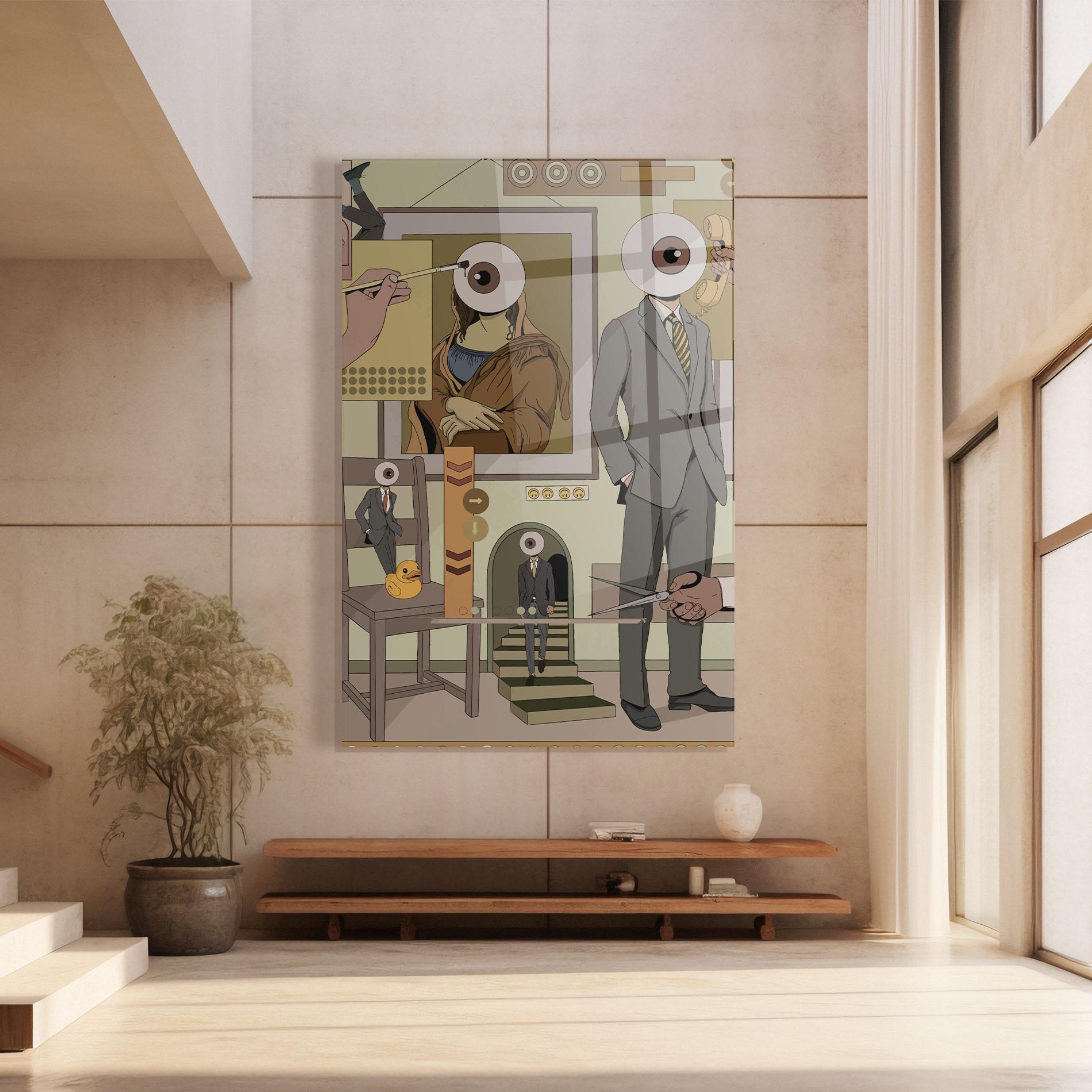 Tablou Sticla Eyes Man mockup 8