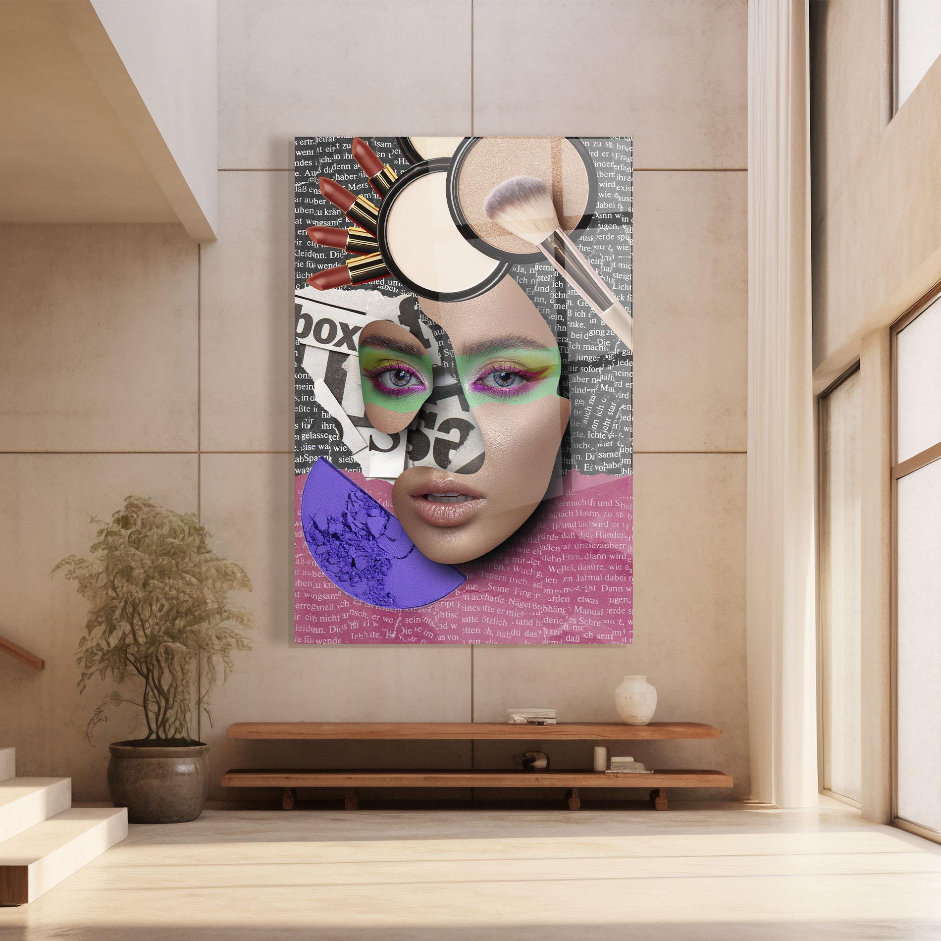 Tablou Sticla Makeup Collage mockup 8