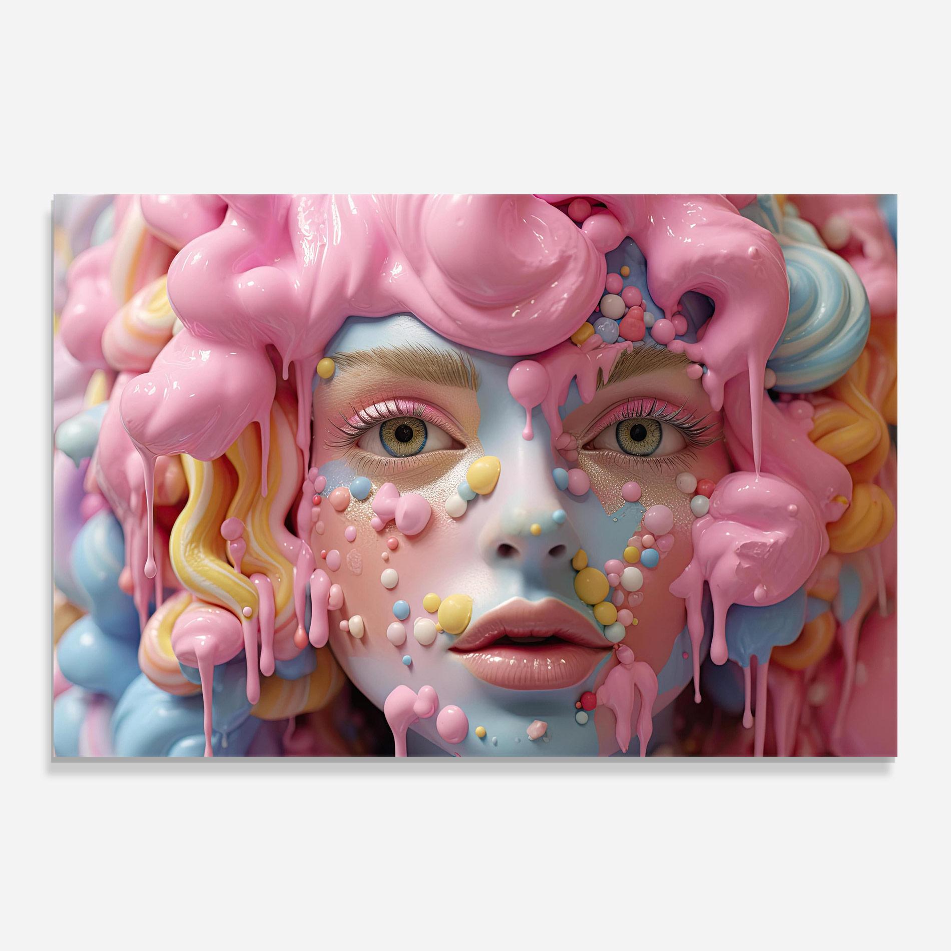 Tablou Sticla Candy Face Girl mockup 0