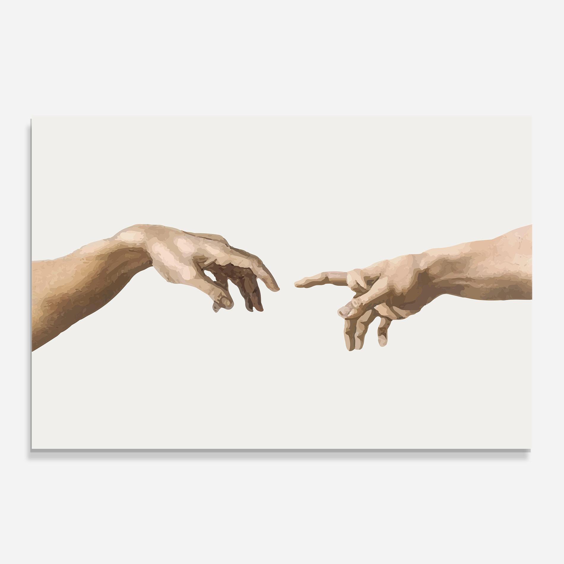 Tablou Sticla Cream Hands Art mockup 0