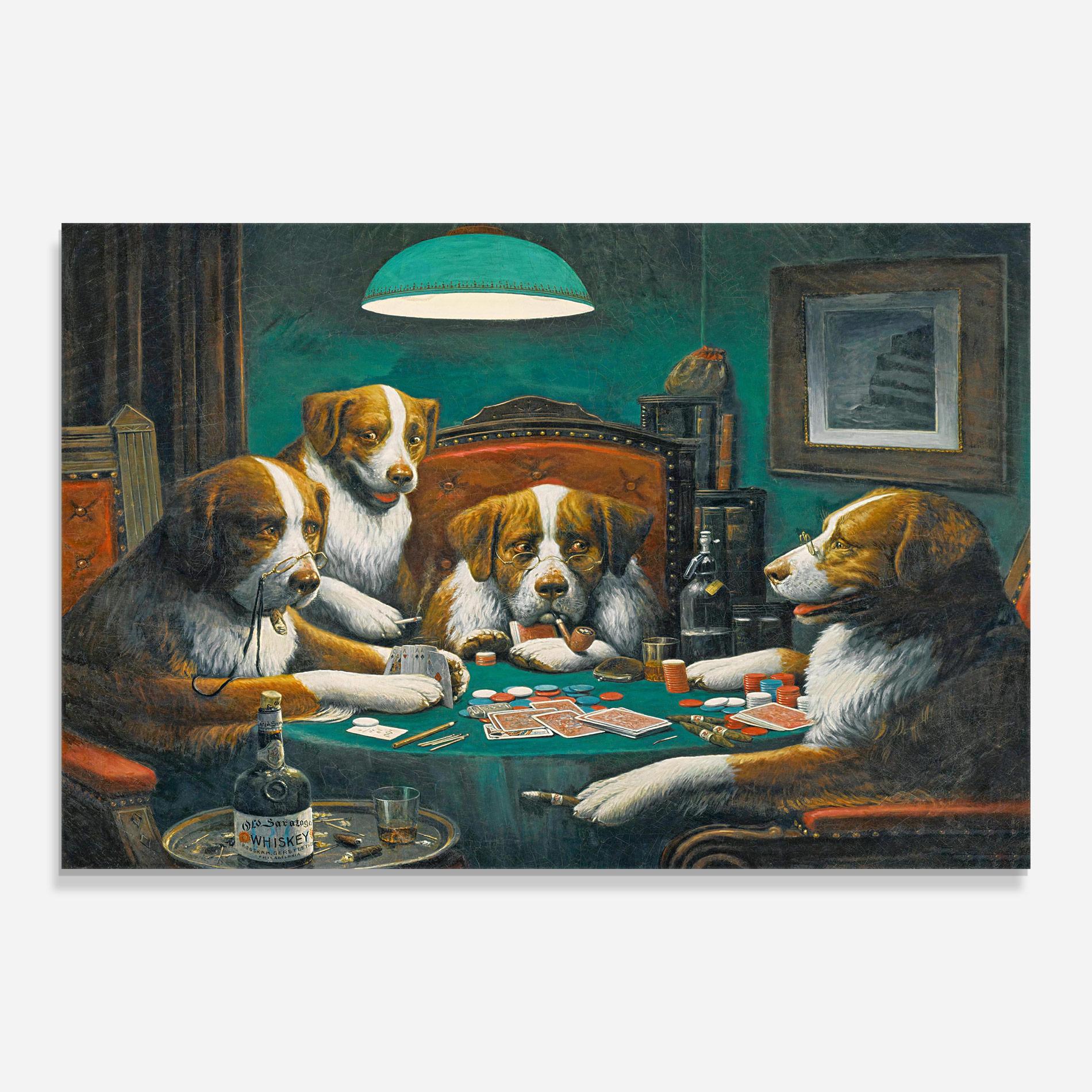 Tablou Sticla Poker Game mockup 0
