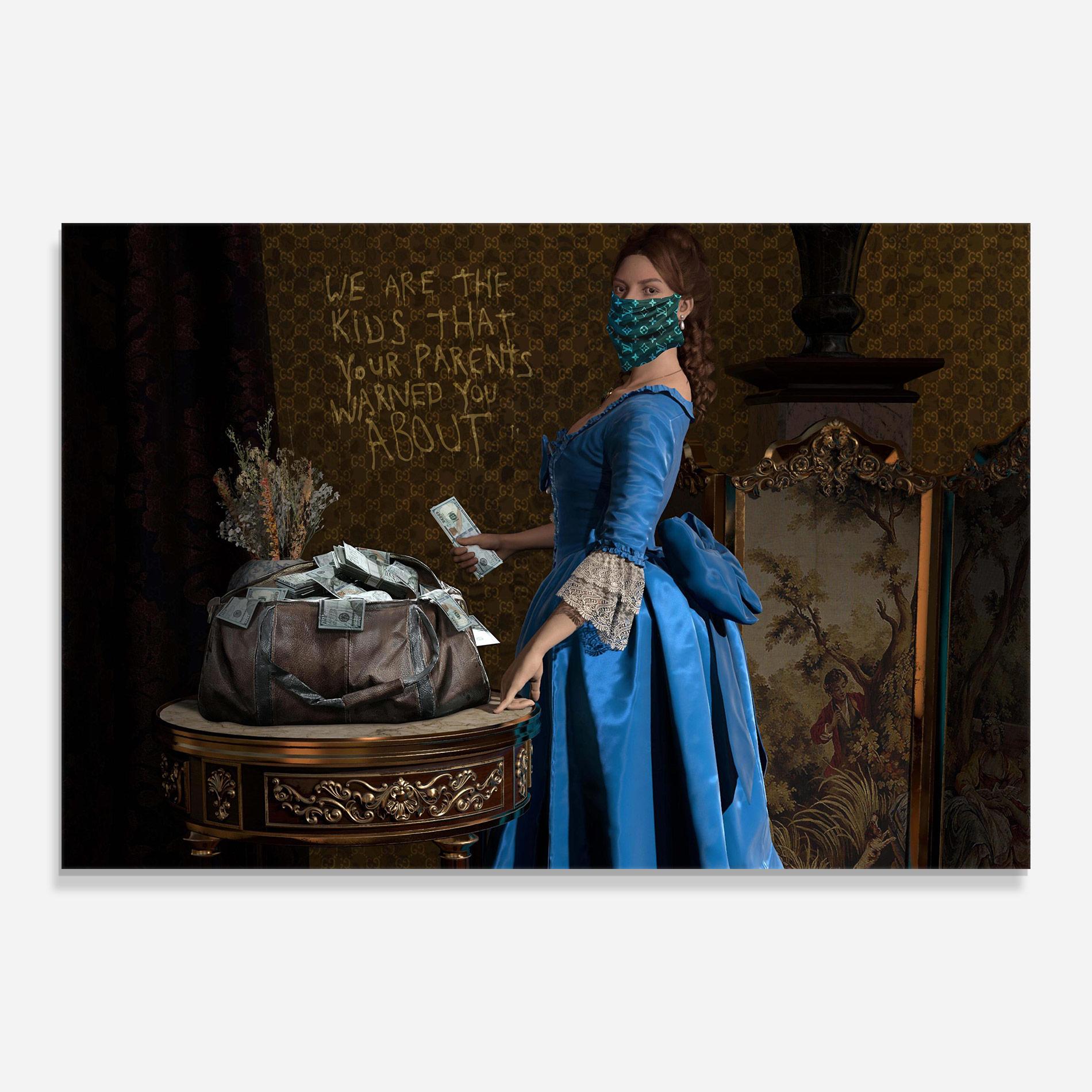 Tablou Sticla Vintage Money Heist mockup 0