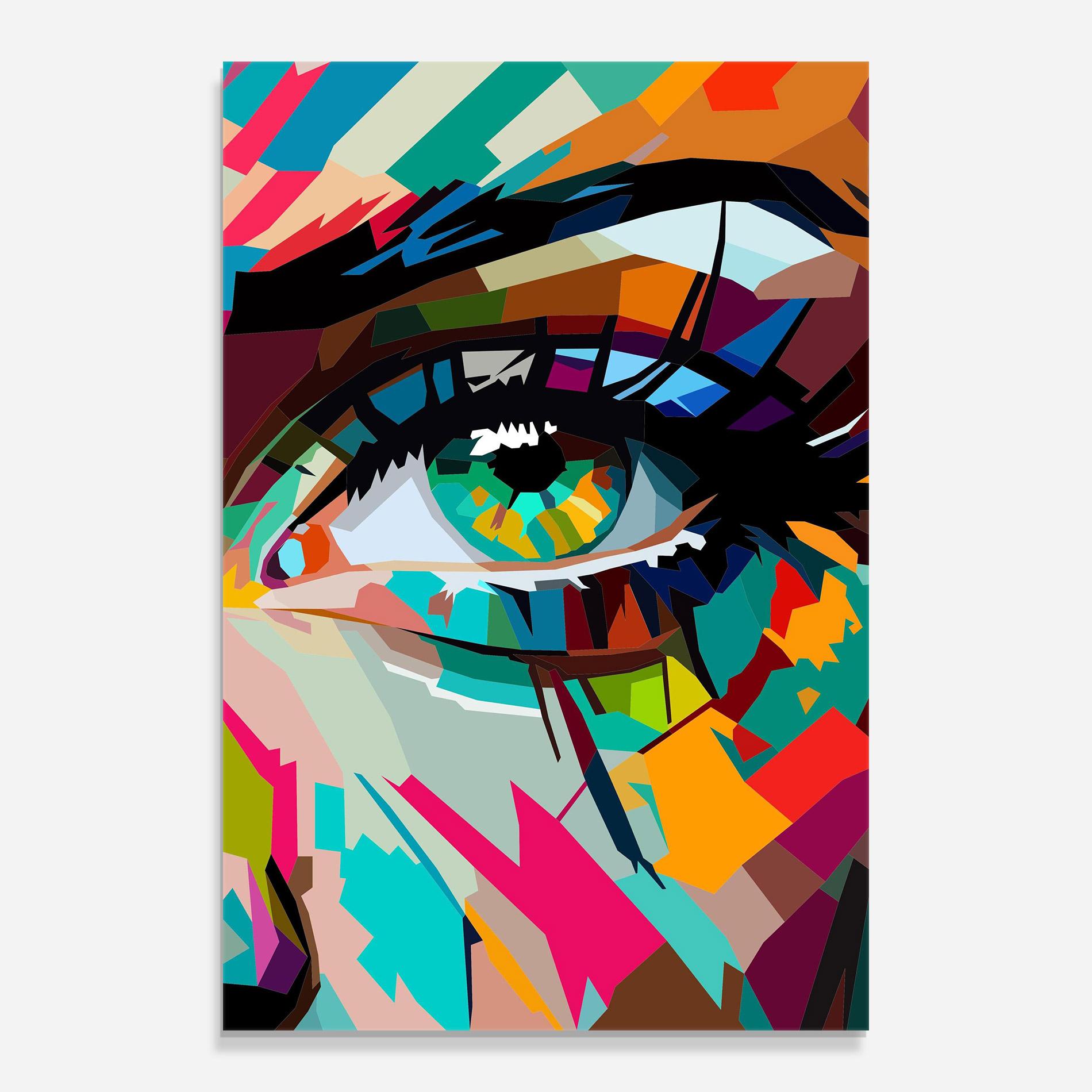 Tablou Sticla Colorful Eye mockup 0