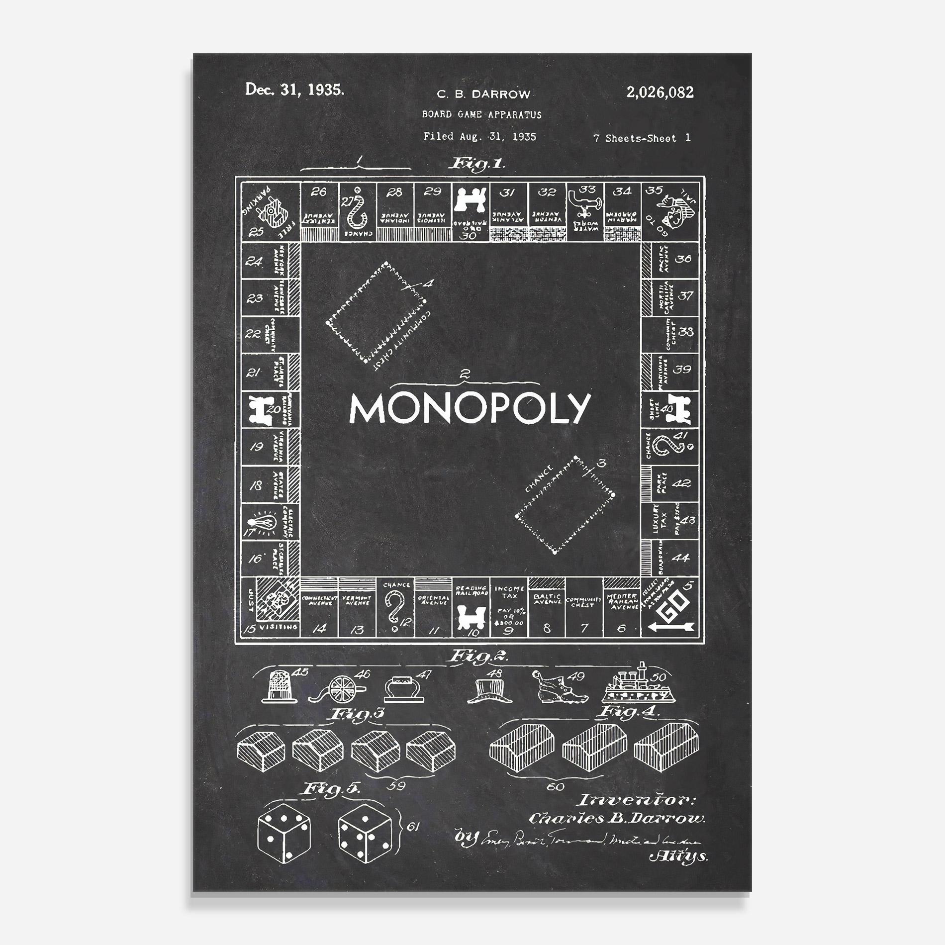 Tablou Sticla Monopoly Board mockup 0