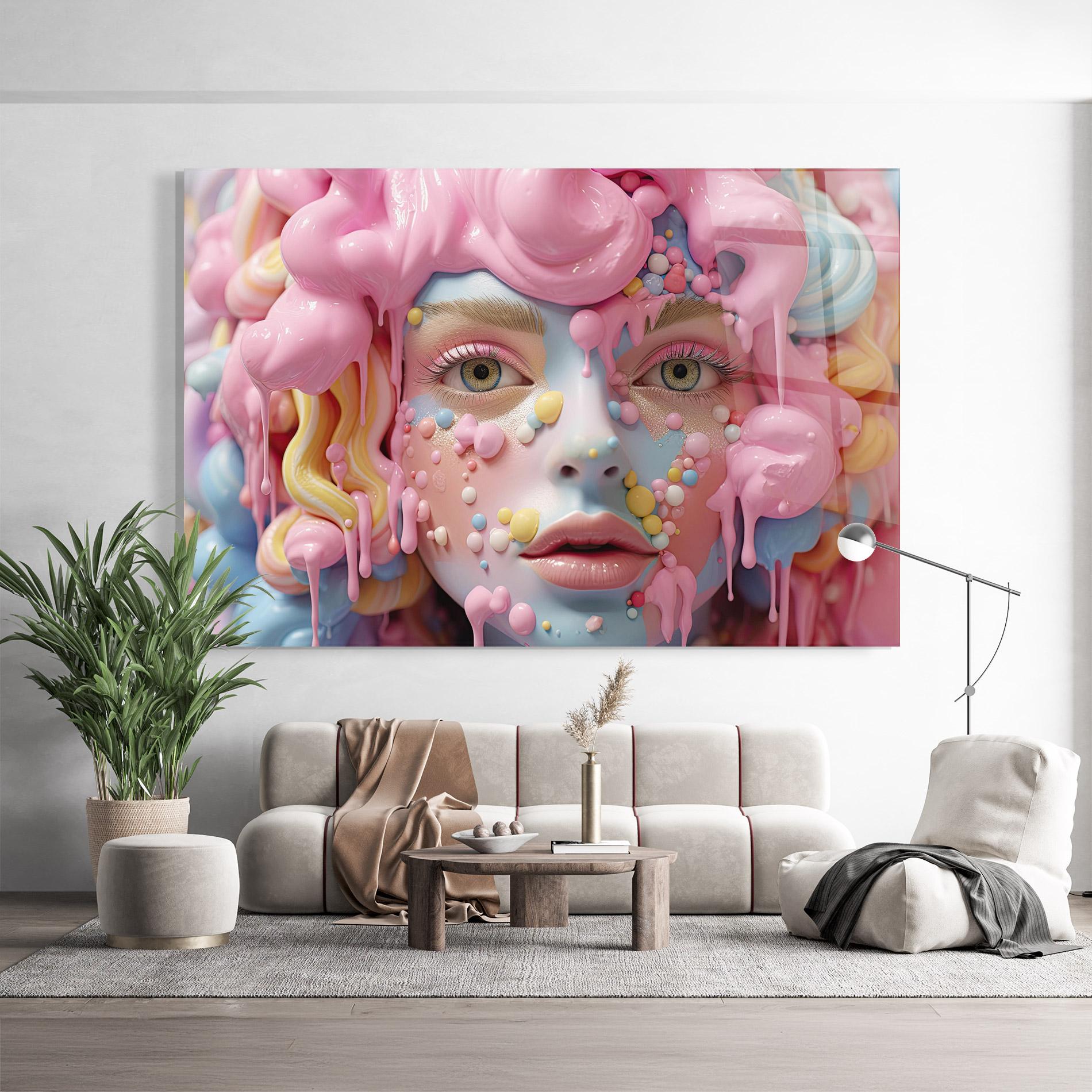 Tablou Sticla Candy Face Girl mockup 9