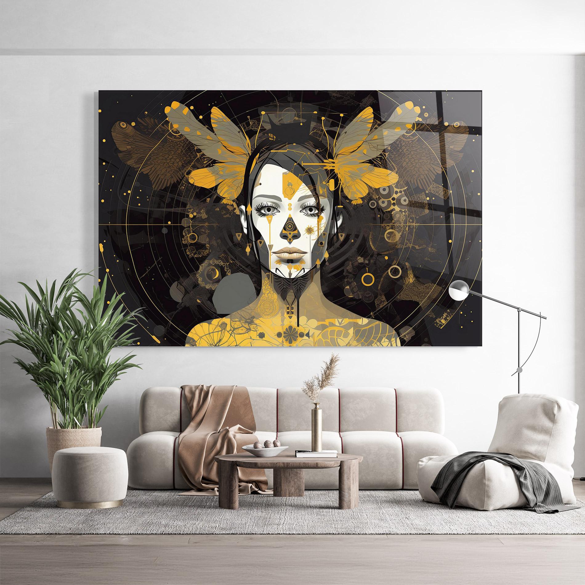 Tablou Sticla Colorful Graphical Artwork mockup 9