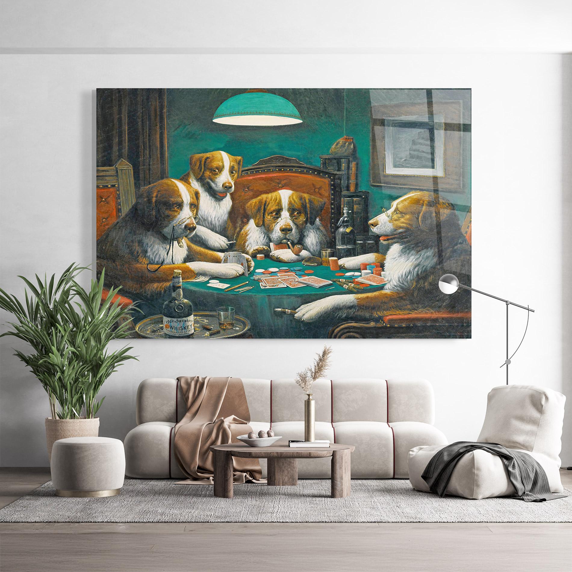 Tablou Sticla Poker Game mockup 9