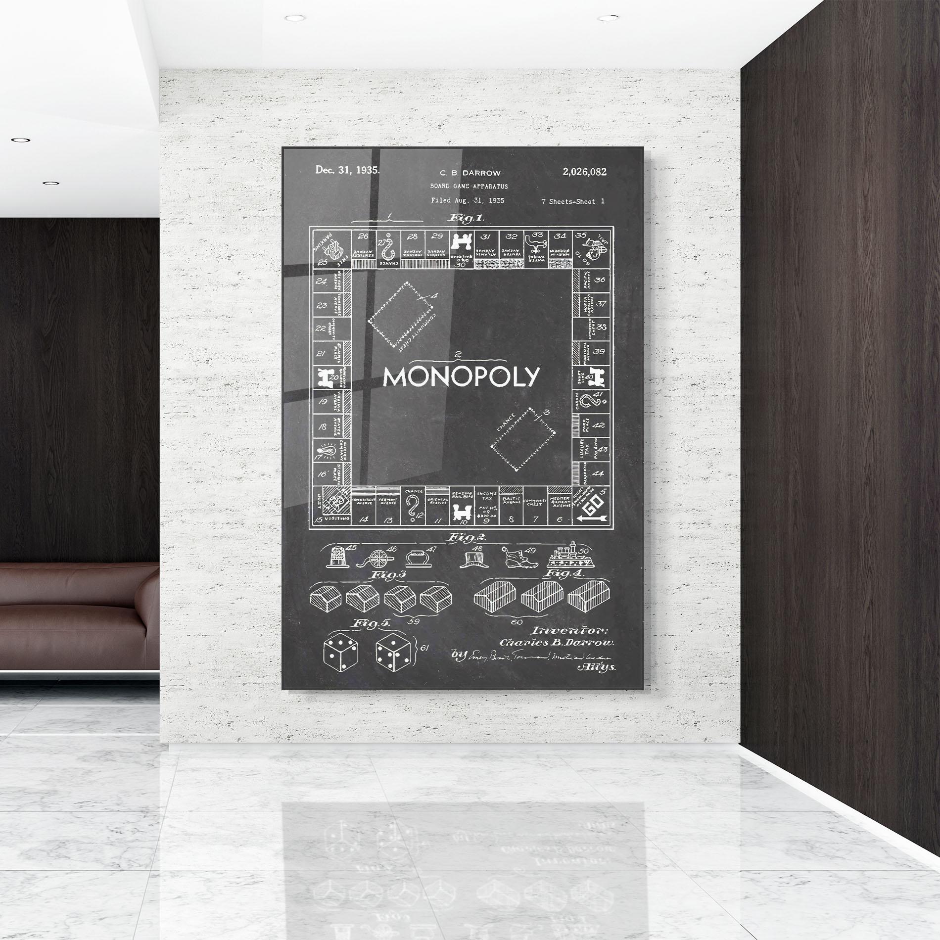 Tablou Sticla Monopoly Board mockup 9