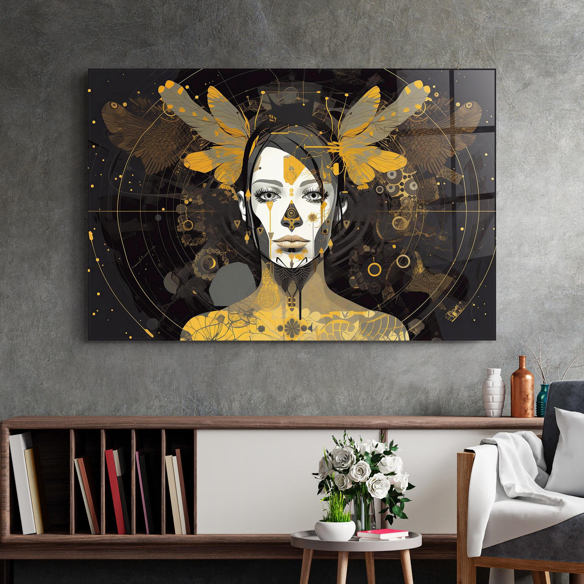 Tablou Sticla Colorful Graphical Artwork mockup 2