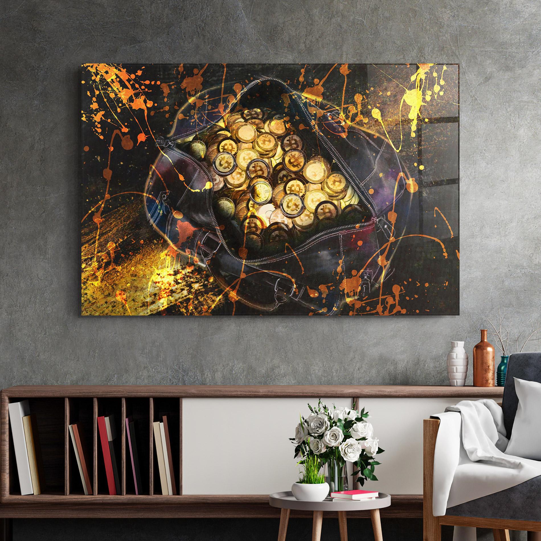 Tablou Sticla Crypto Rich mockup 2