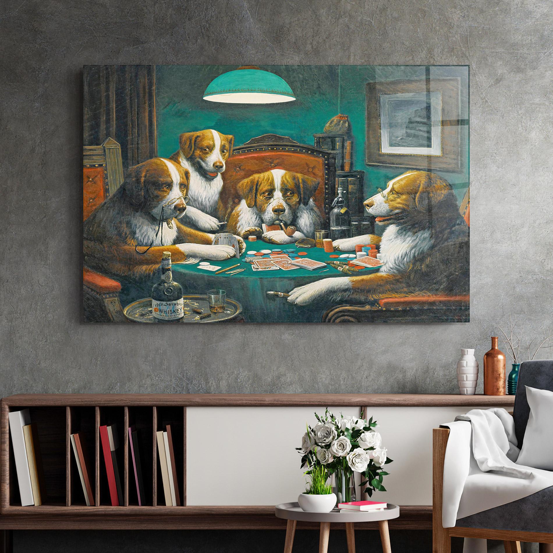 Tablou Sticla Poker Game mockup 2