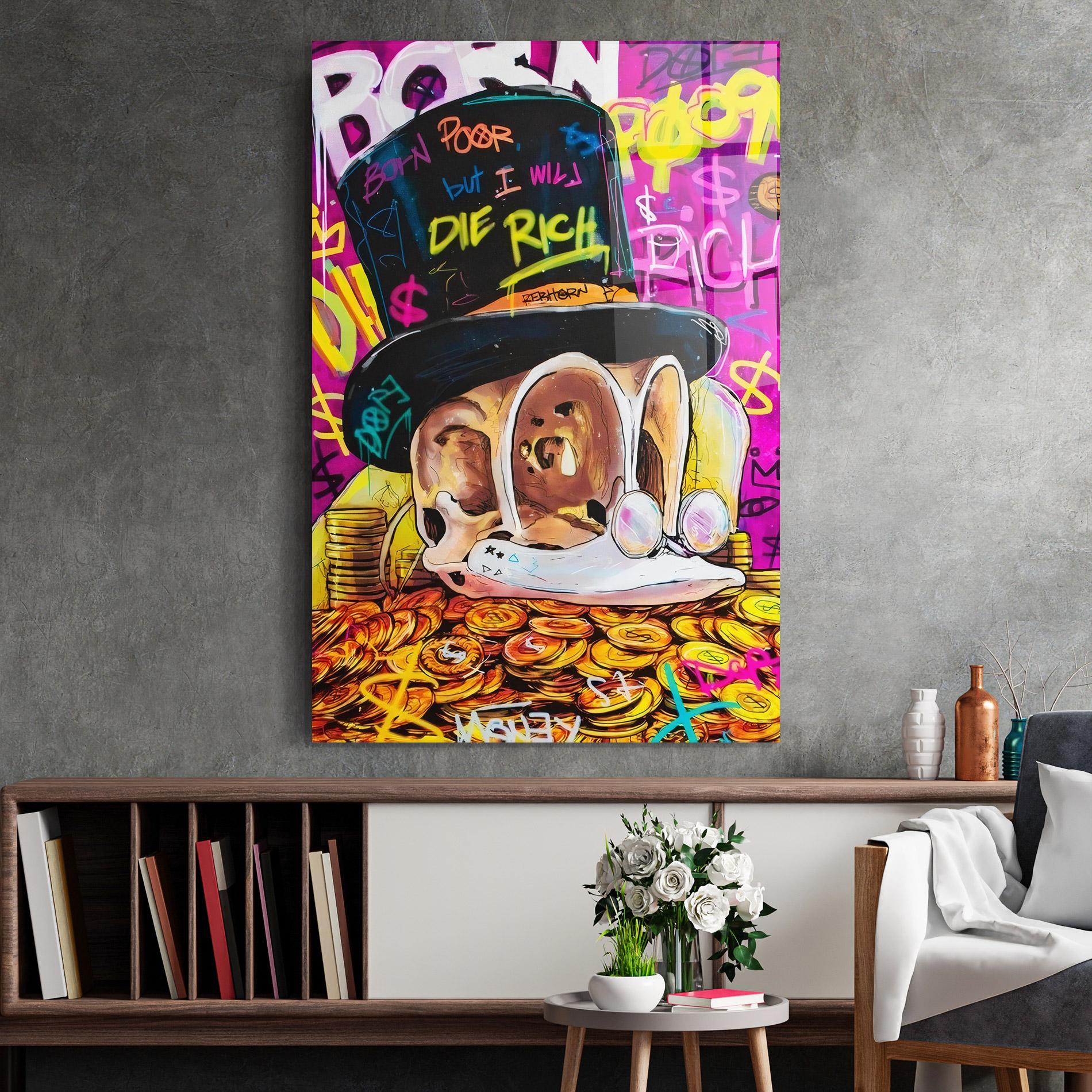 Tablou Sticla Die Rich mockup 2