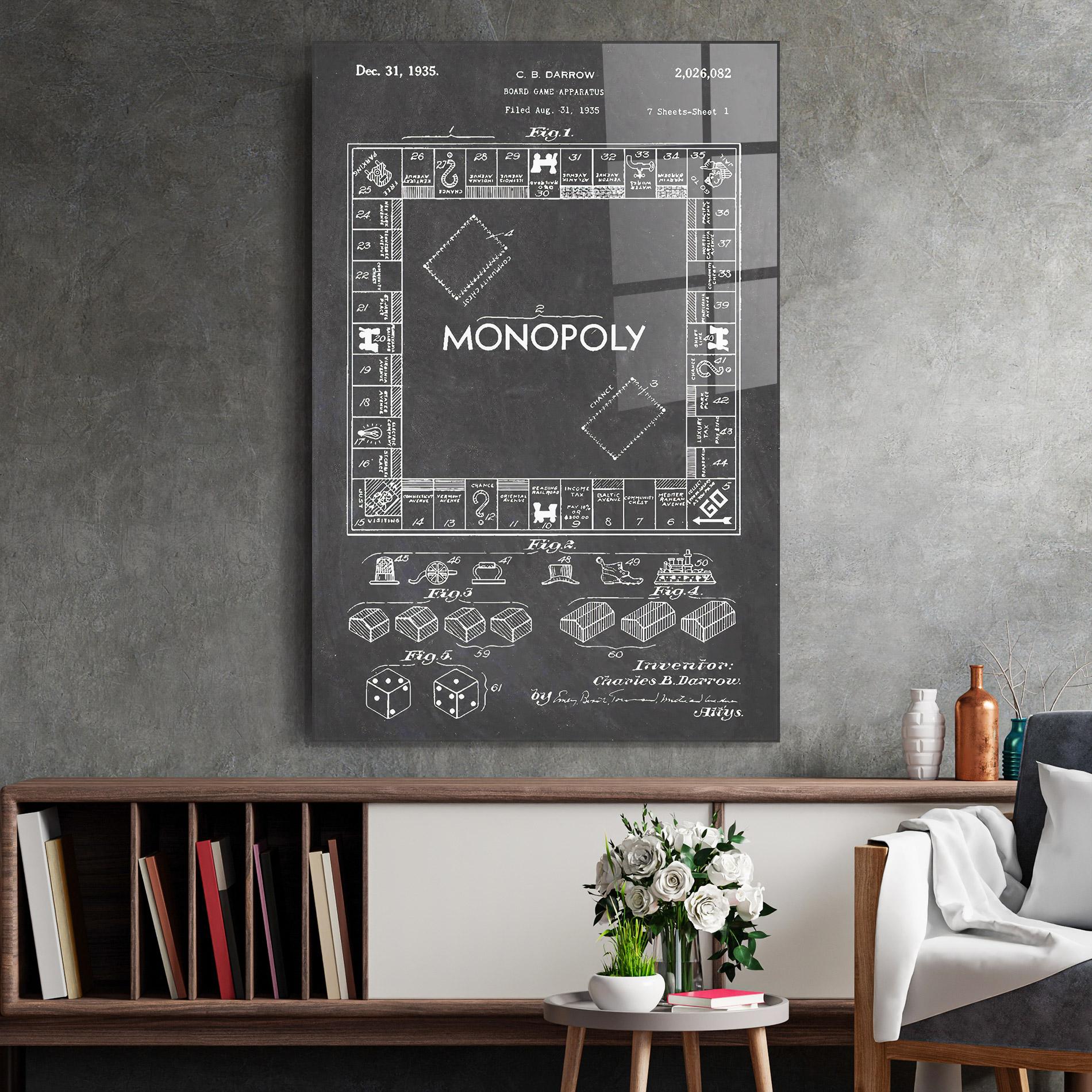 Tablou Sticla Monopoly Board mockup 2