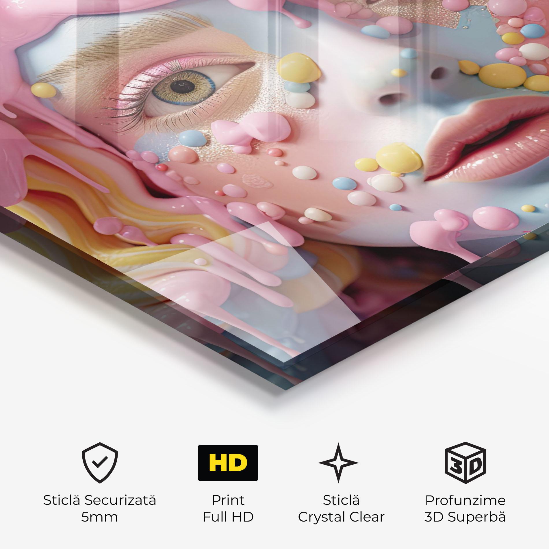 Tablou Sticla Candy Face Girl mockup 3