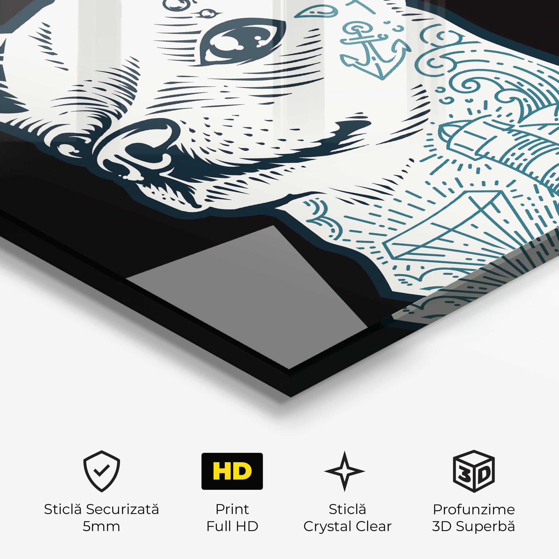 Tablou Sticla Chihuahua Tattoo mockup 3