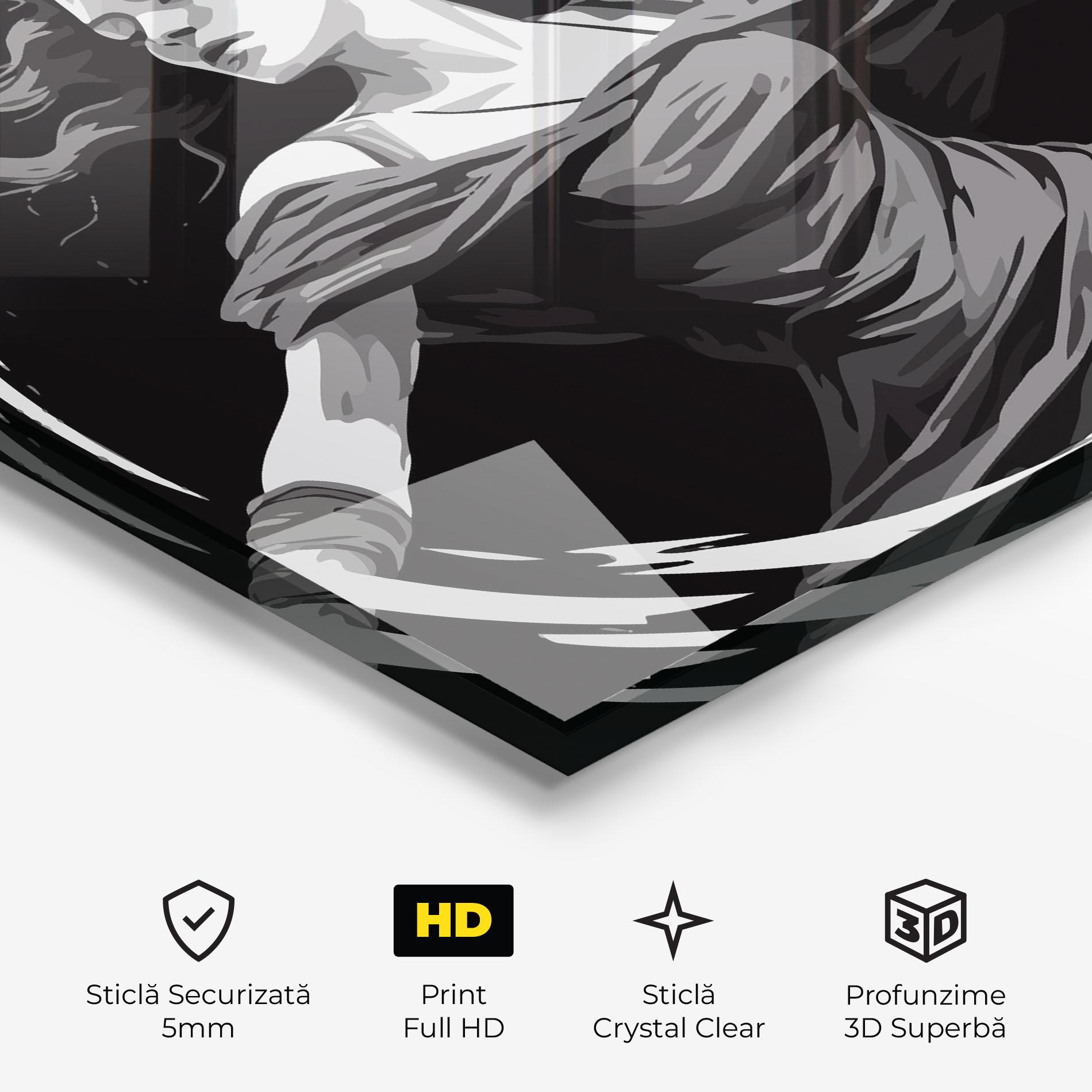 Tablou Sticla Circle Grey Lady mockup 3