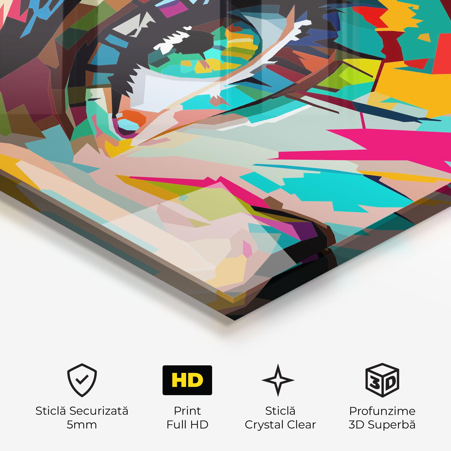 Tablou Sticla Colorful Eye mockup 3