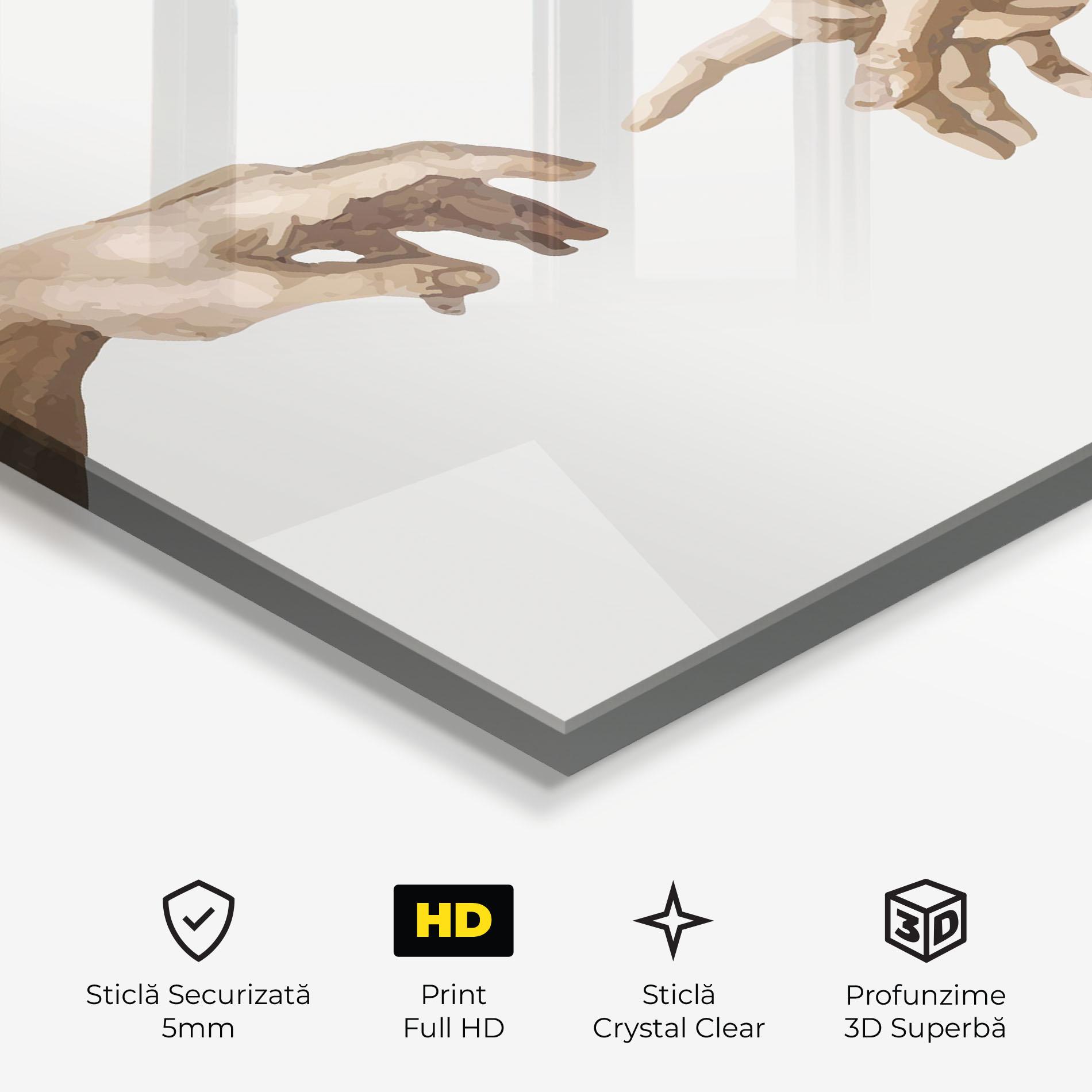 Tablou Sticla Cream Hands Art mockup 3