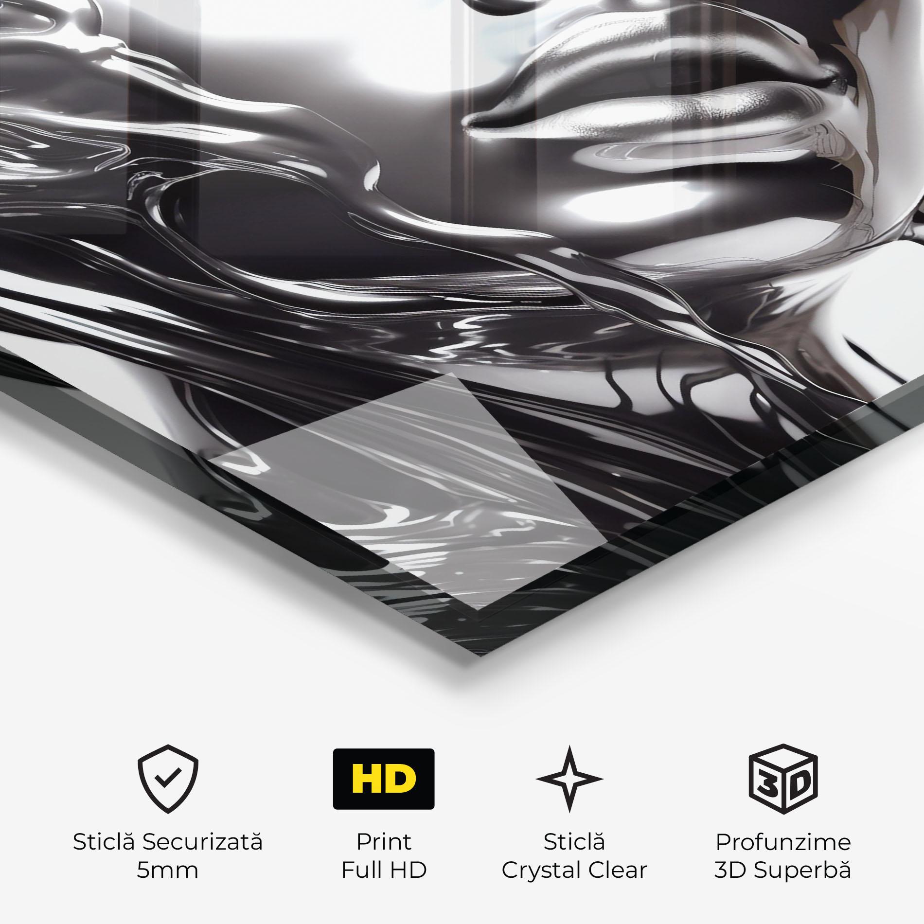 Tablou Sticla Silver Liquid Woman mockup 3