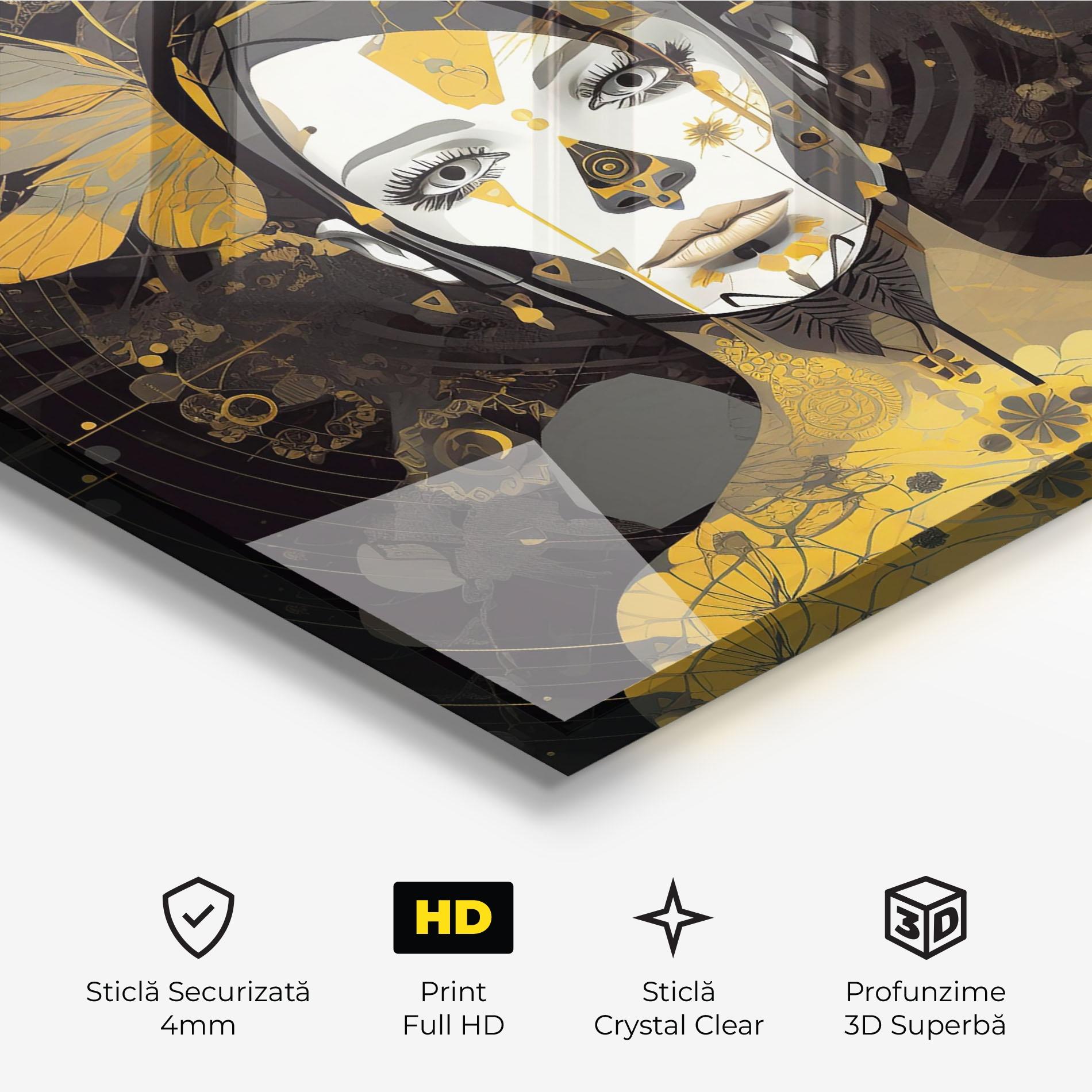 Tablou Sticla Colorful Graphical Artwork mockup 3