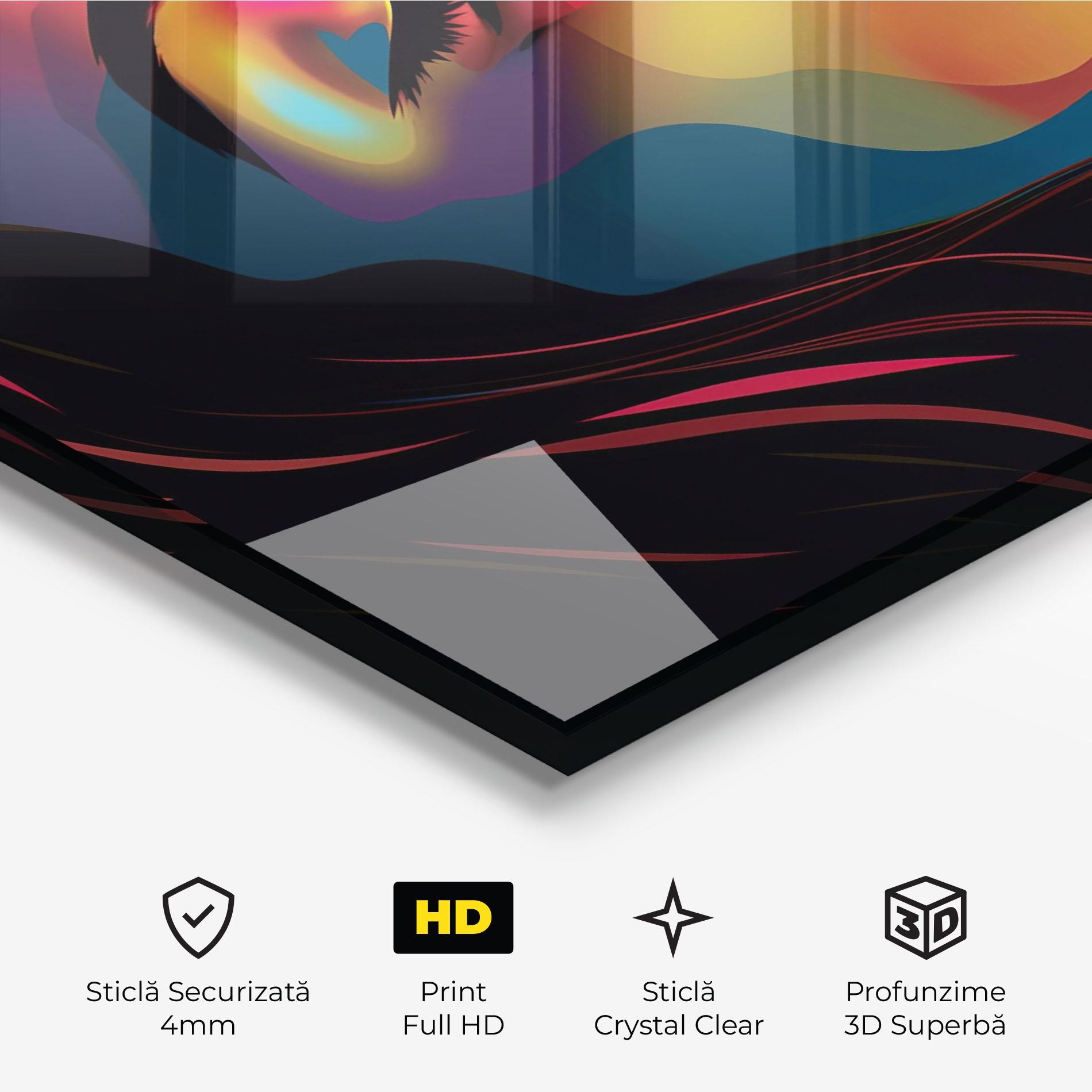 Tablou Sticla Graphical Profile mockup 3