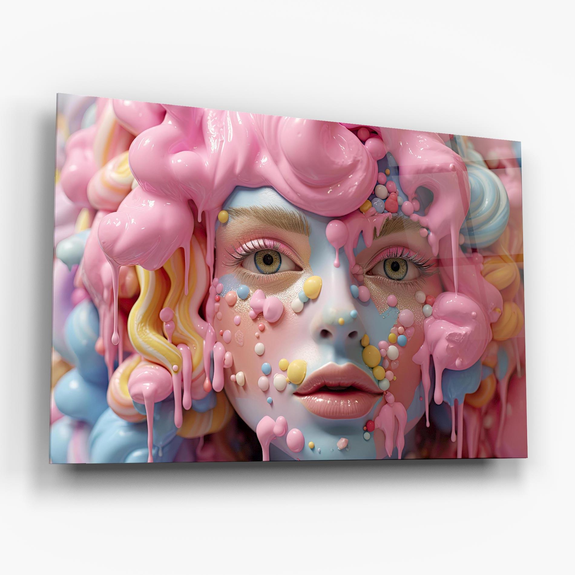 Tablou Sticla Candy Face Girl mockup 6