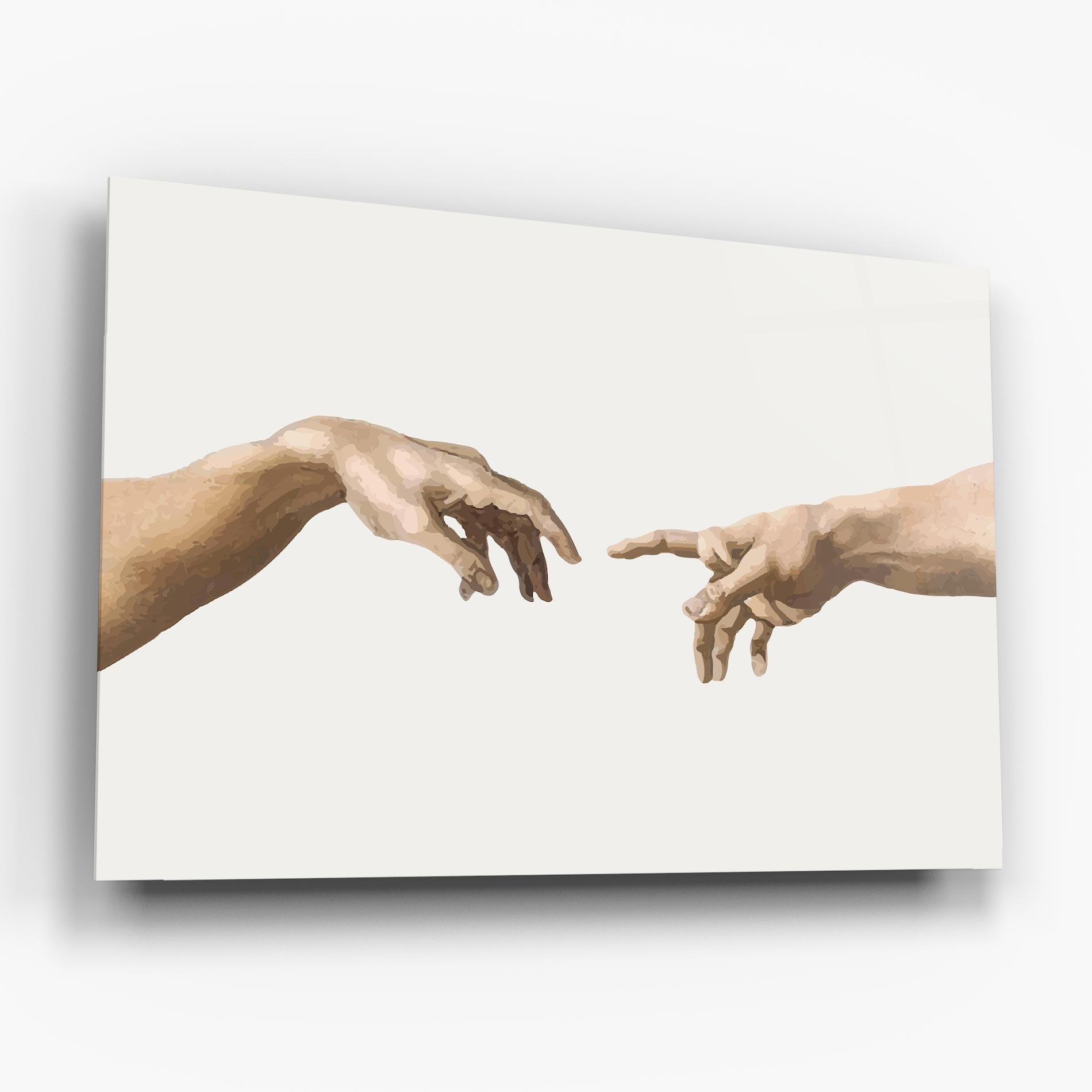 Tablou Sticla Cream Hands Art mockup 6