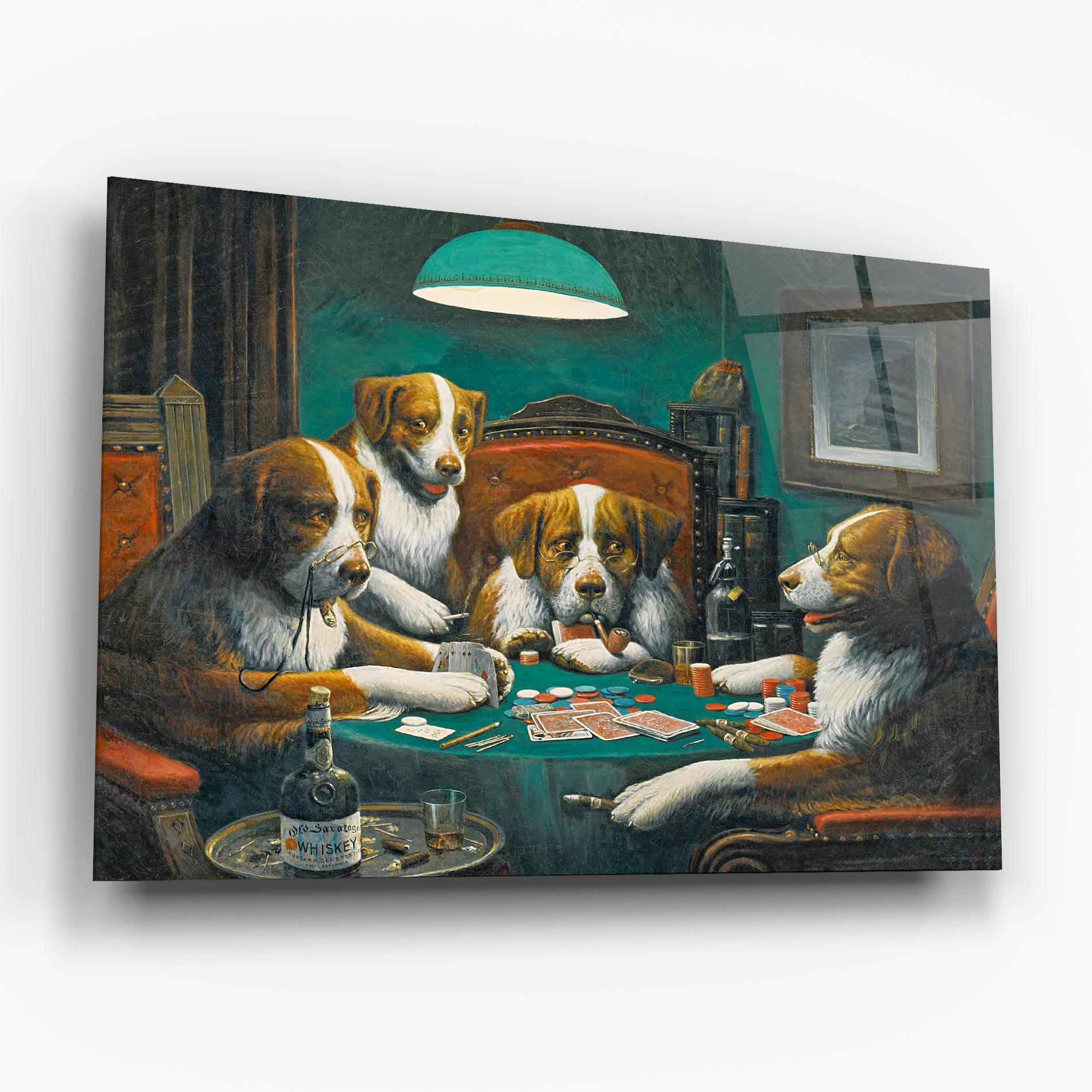 Tablou Sticla Poker Game mockup 6
