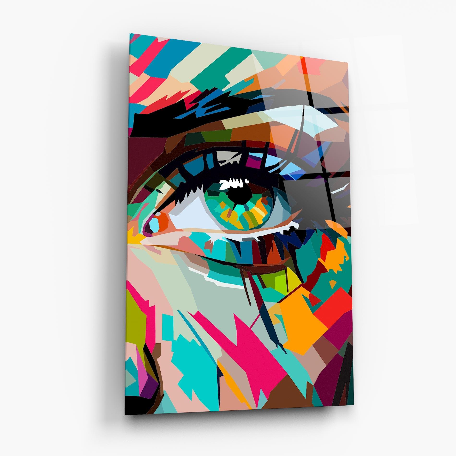 Tablou Sticla Colorful Eye mockup 6