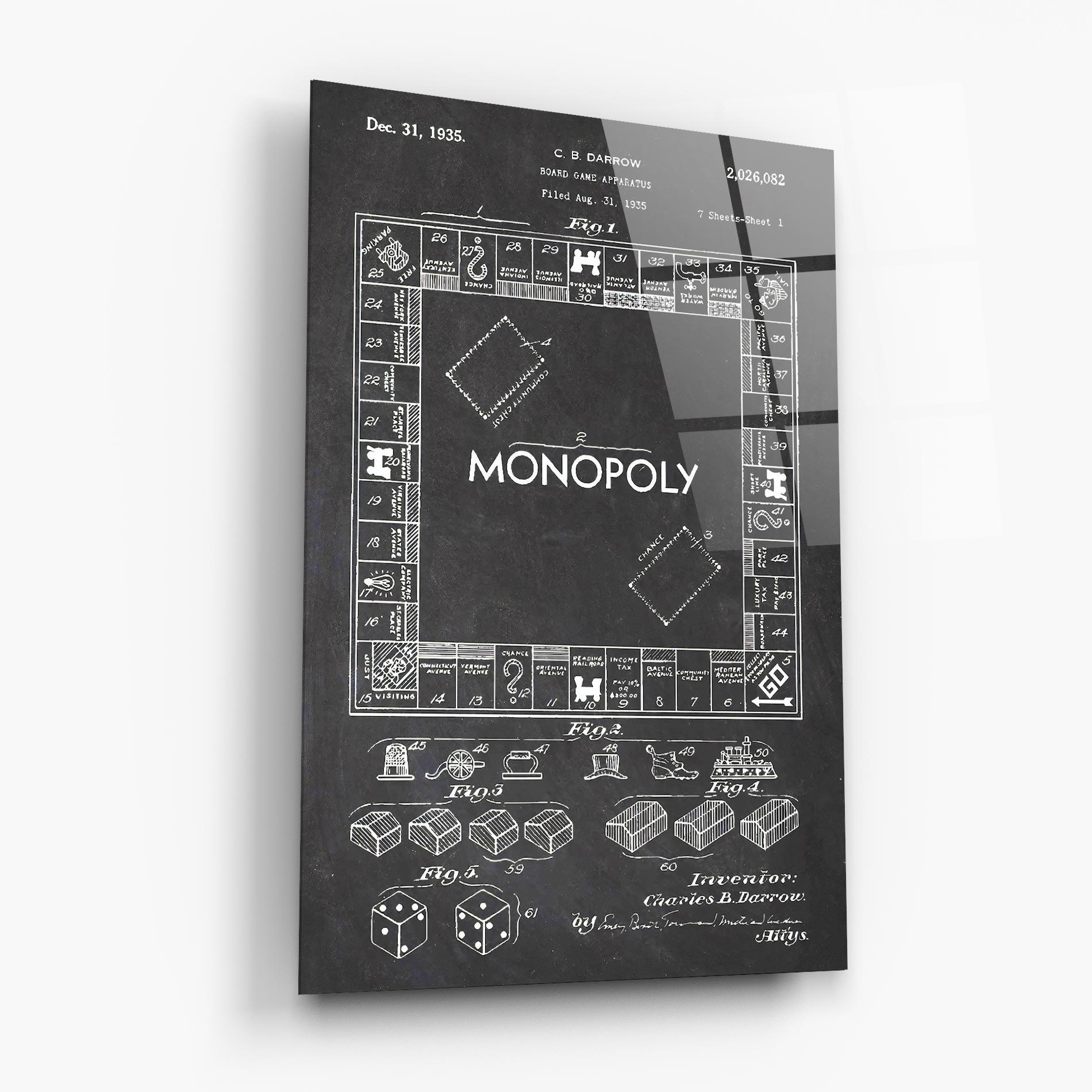 Tablou Sticla Monopoly Board mockup 6