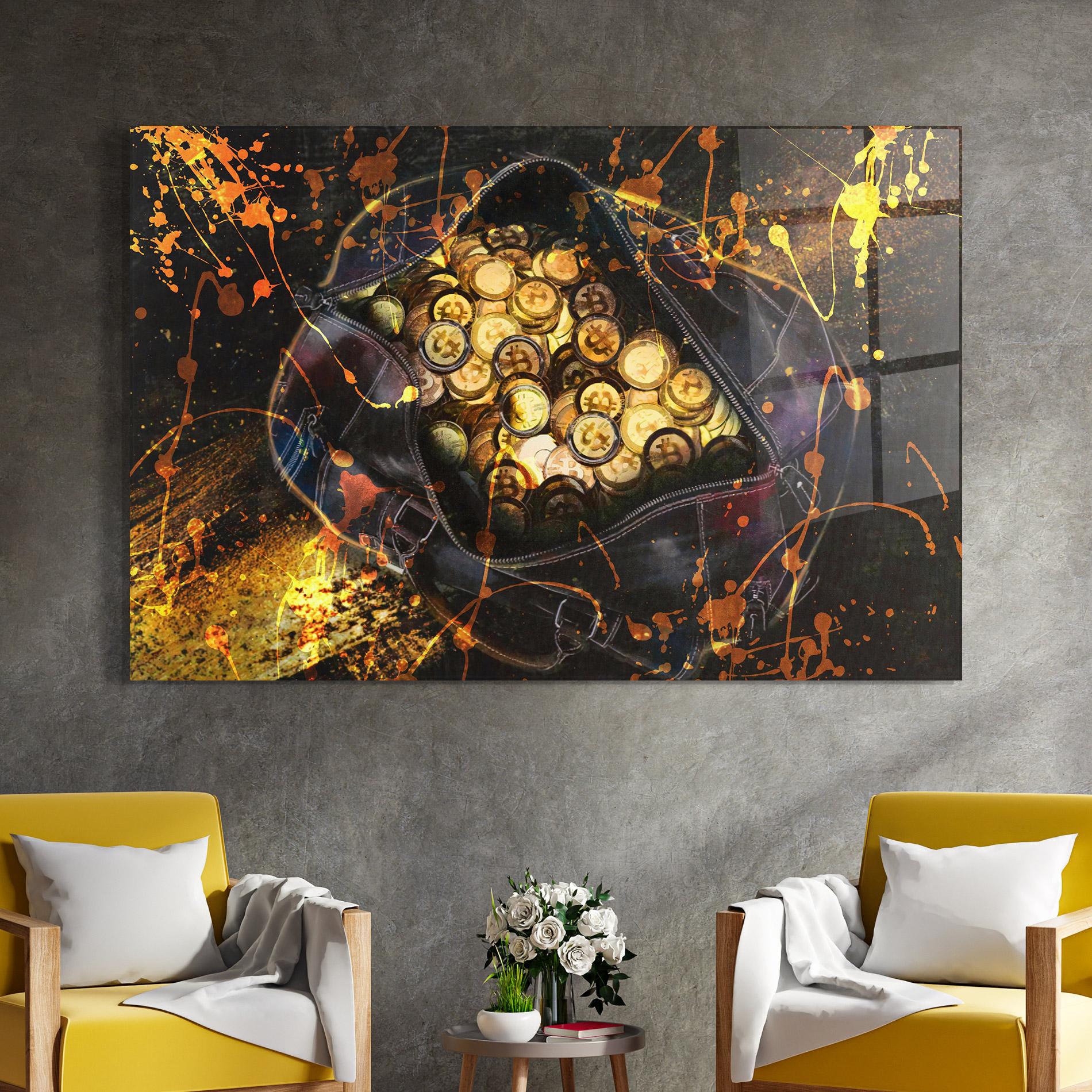 Tablou Sticla Crypto Rich mockup 4